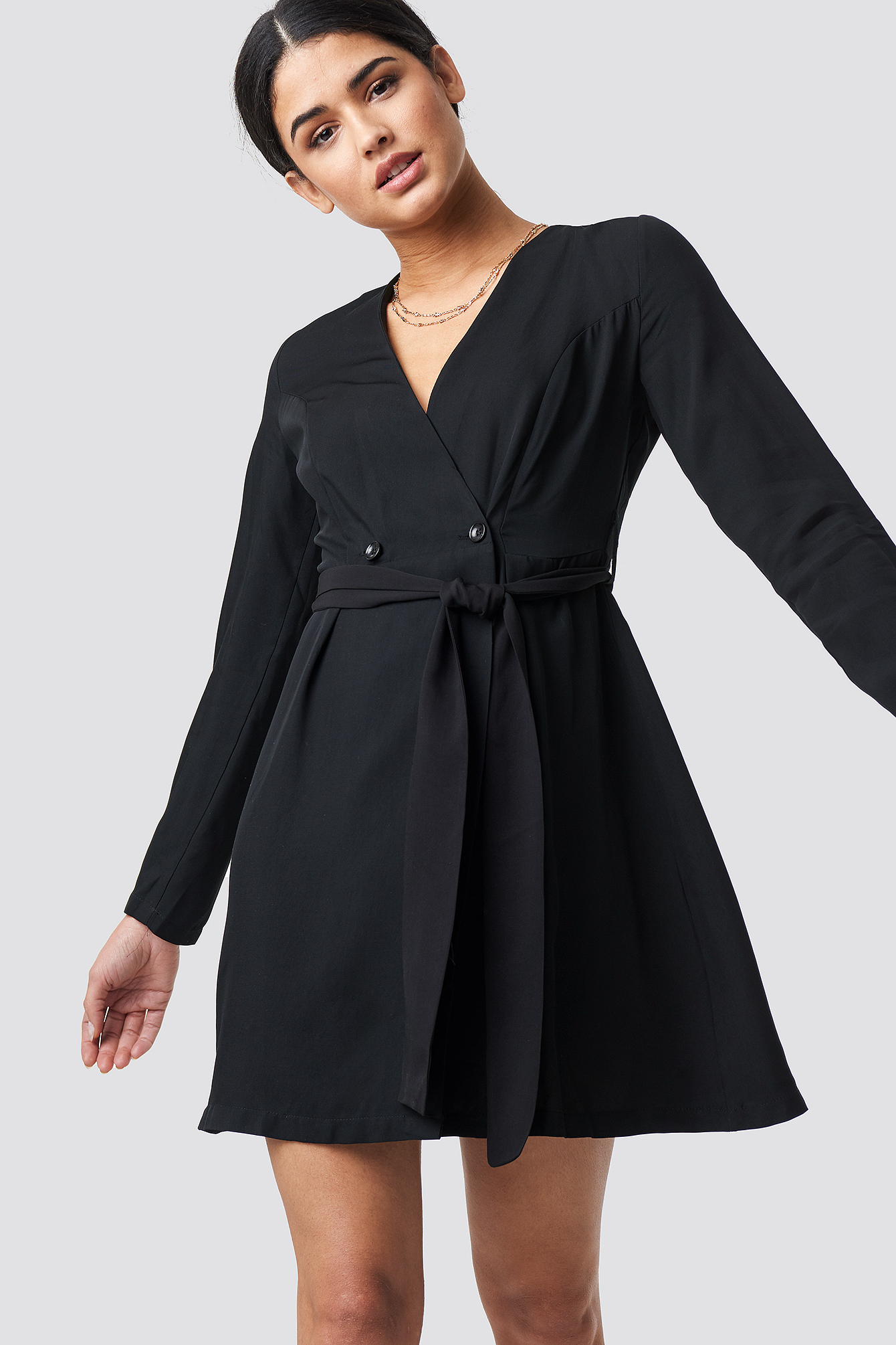 Waist Binding Detailed Dress Black | na-kd.com