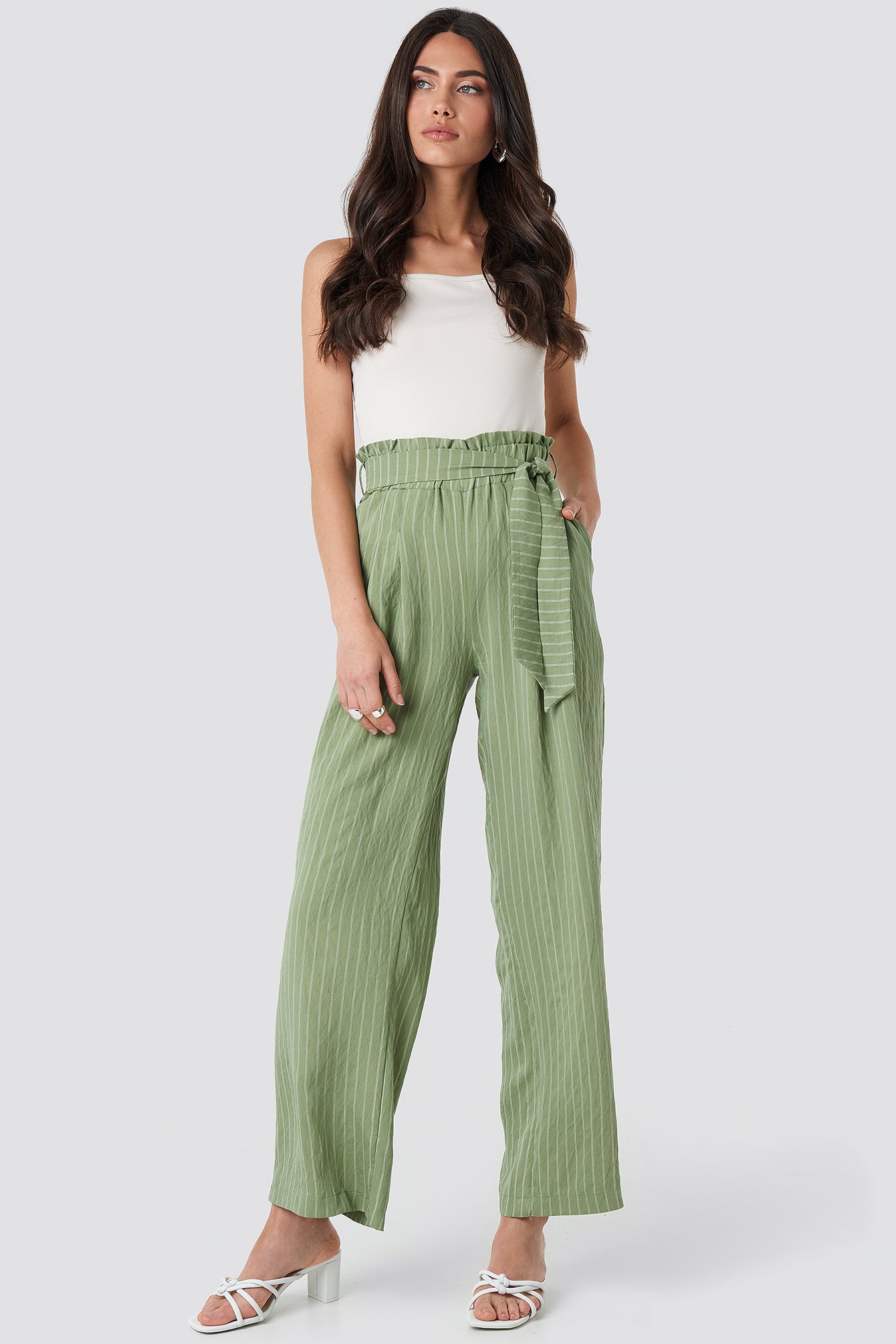 Mint Wos Binding Detailed Trousers