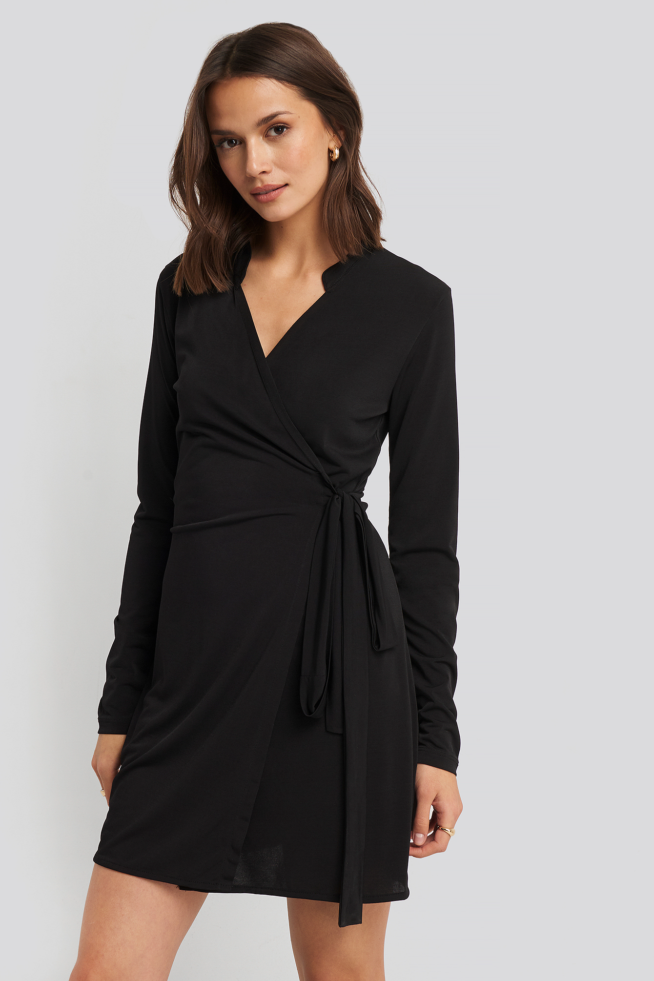 Wrap Around Mini Dress Black
