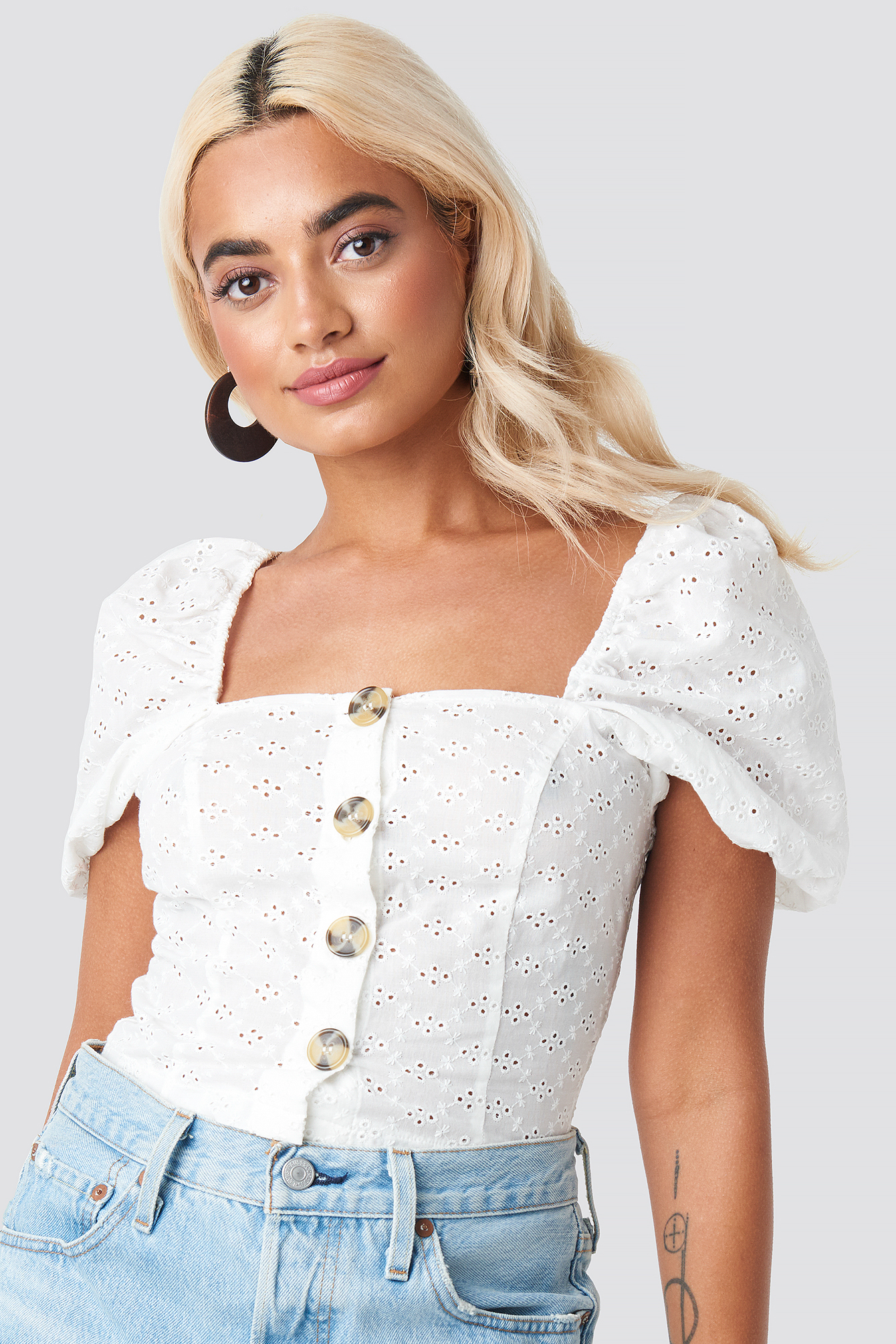 Yol Balloon Sleeve Blouse White