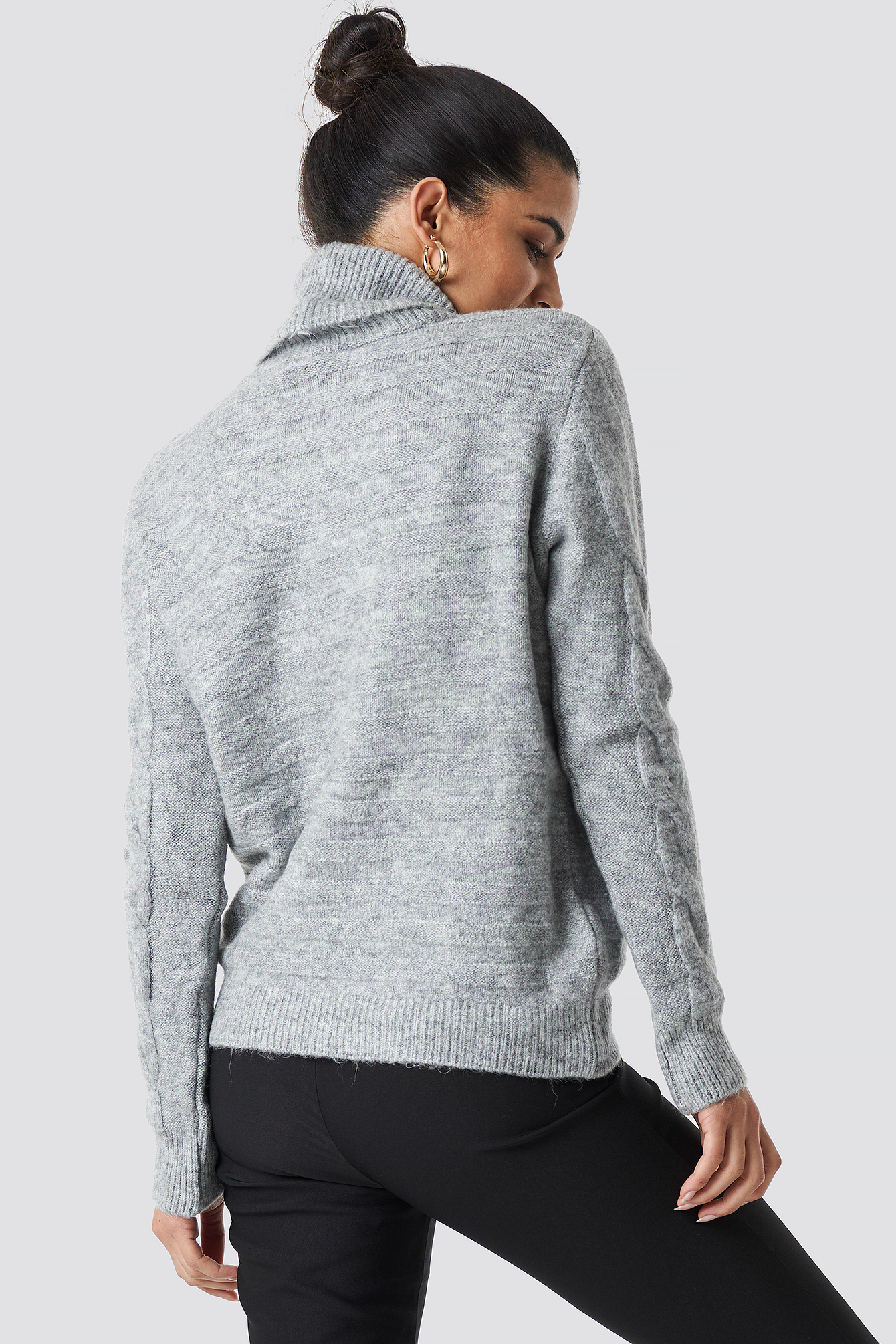 Gray Yol Knitted Polo Jumper