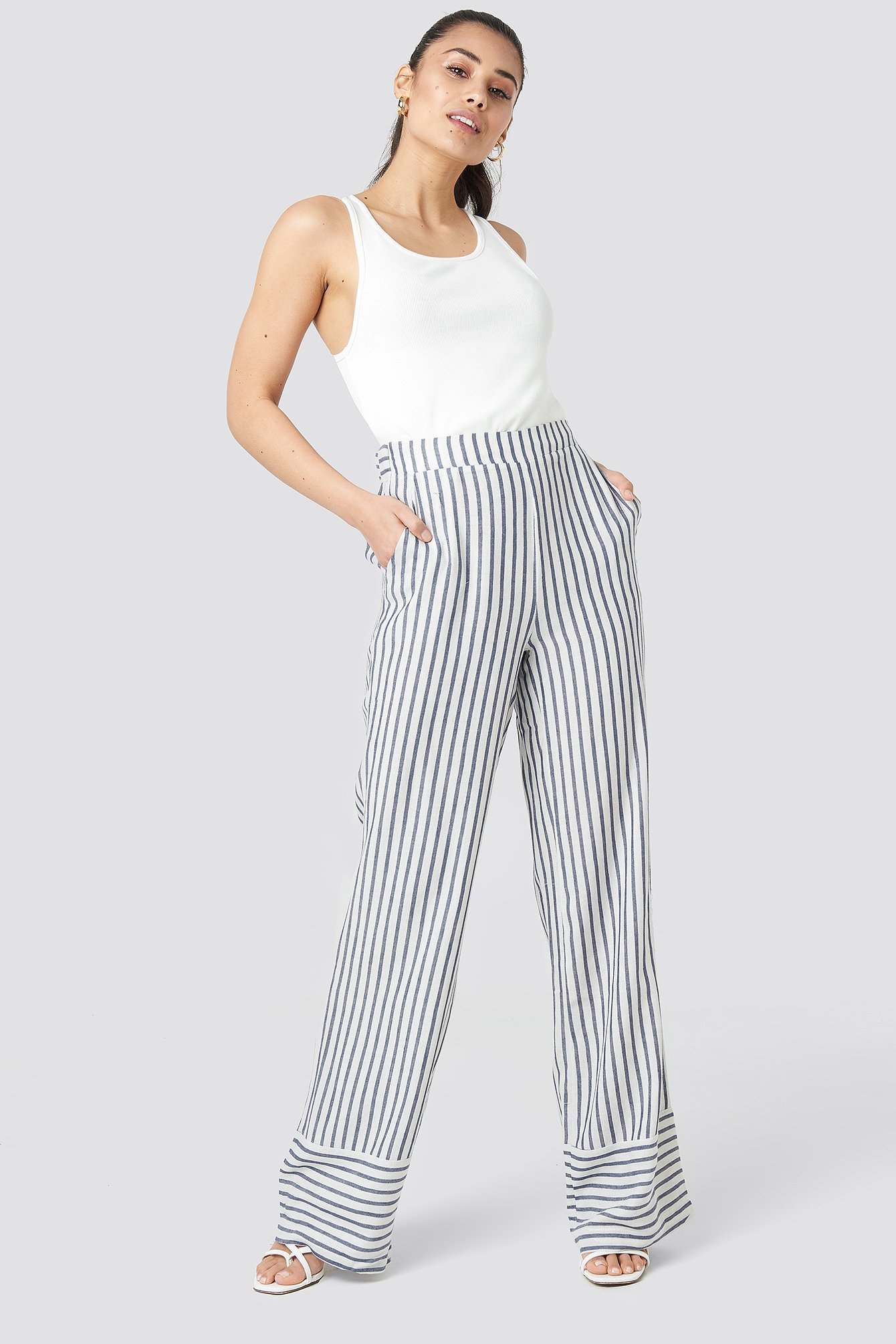 Yol Stripe Wide Pants Multicolor | na-kd.com