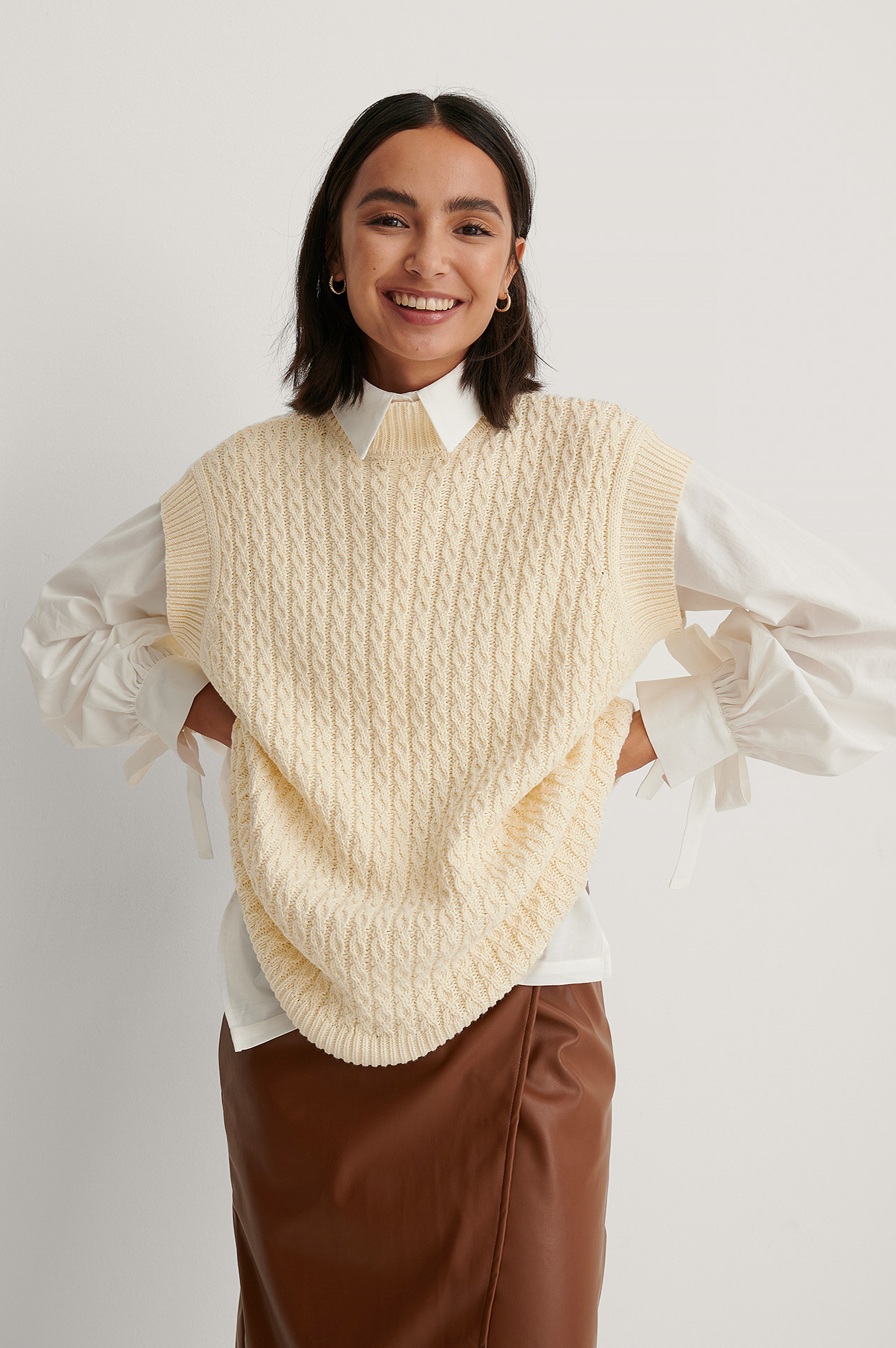 Knitted Vest Offwhite