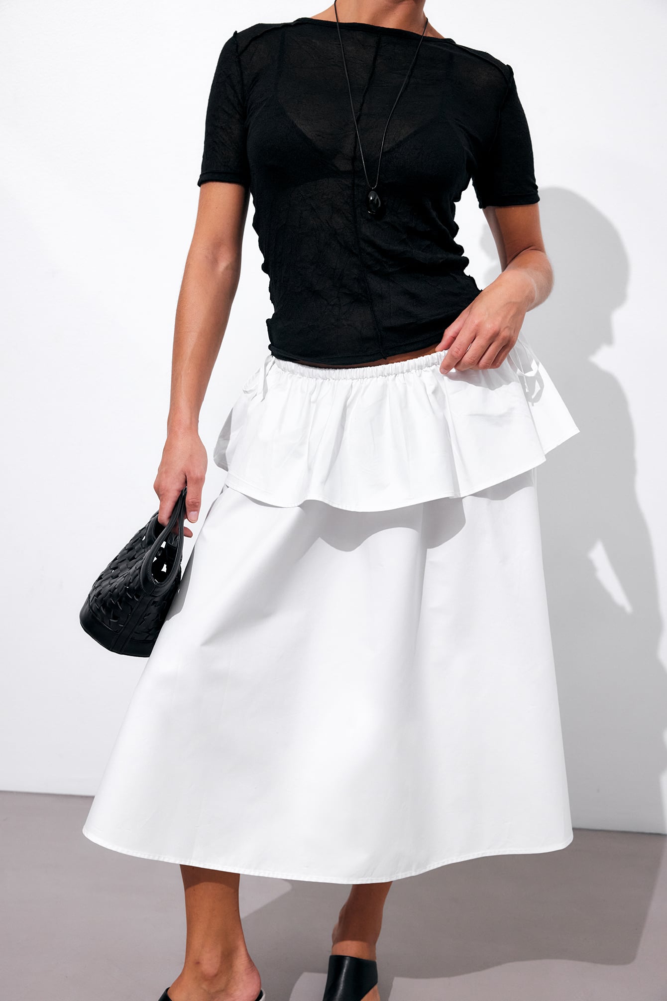 Two Layer Tie Skirt - Summer Skirts - White - EU 40 - NA-KD / NAKD
