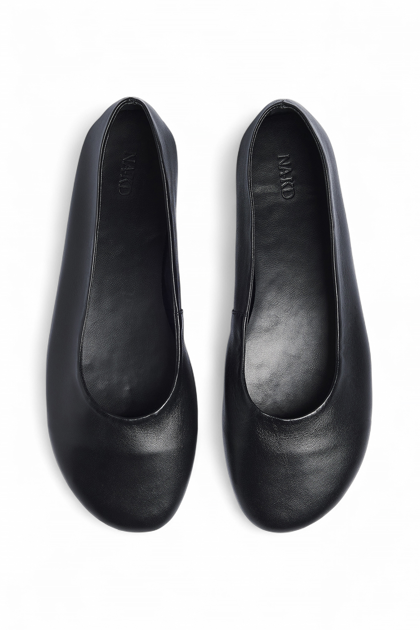 Premium Selection Ballerines en cuir non doublées - Chaussures Plates - Noir - EU 37 - NA-KD / NAKD