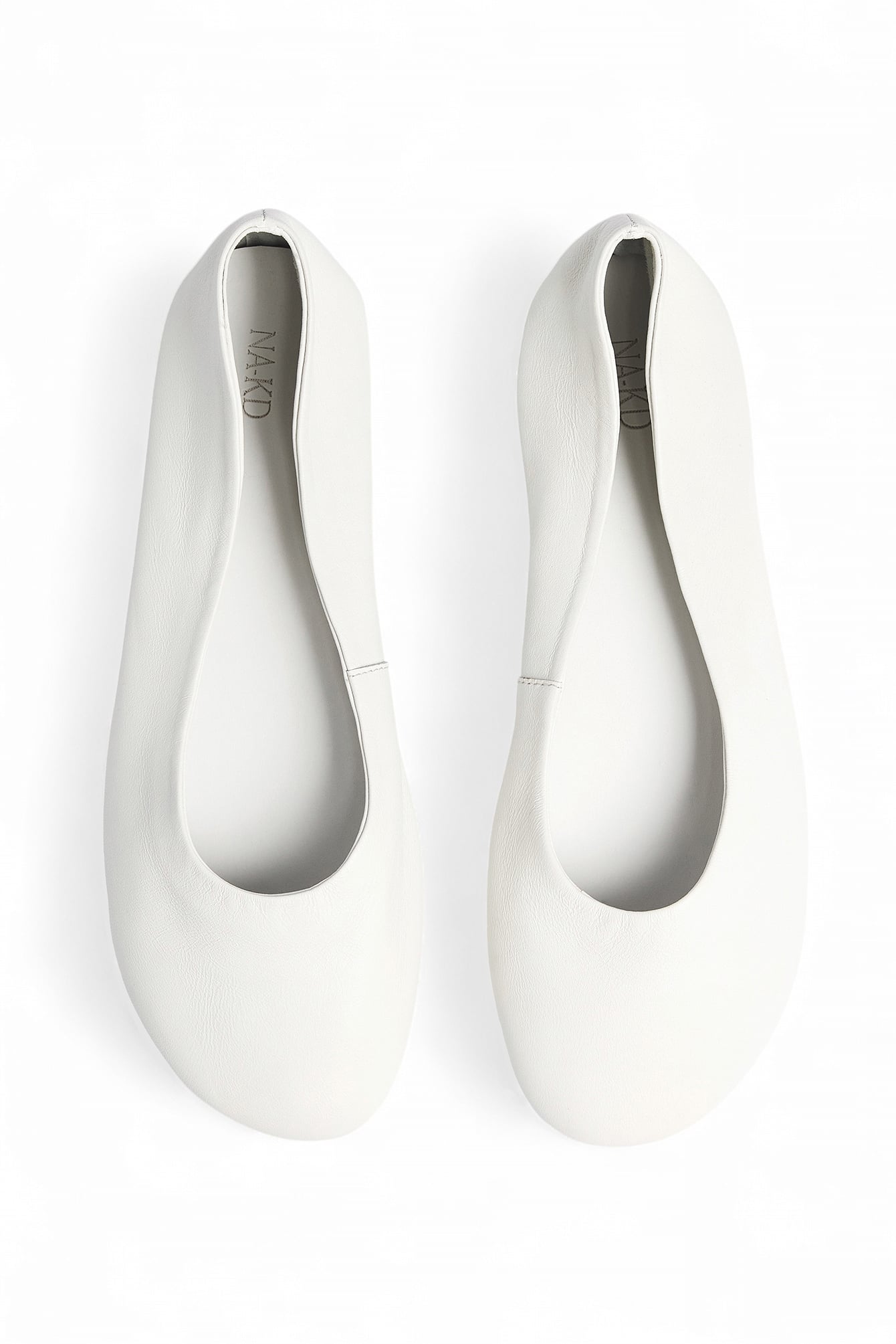 Premium Selection Niet-gevoerde leren ballerina's - Platte Schoenen - Gebroken wit - EU 36 - NA-KD / NAKD