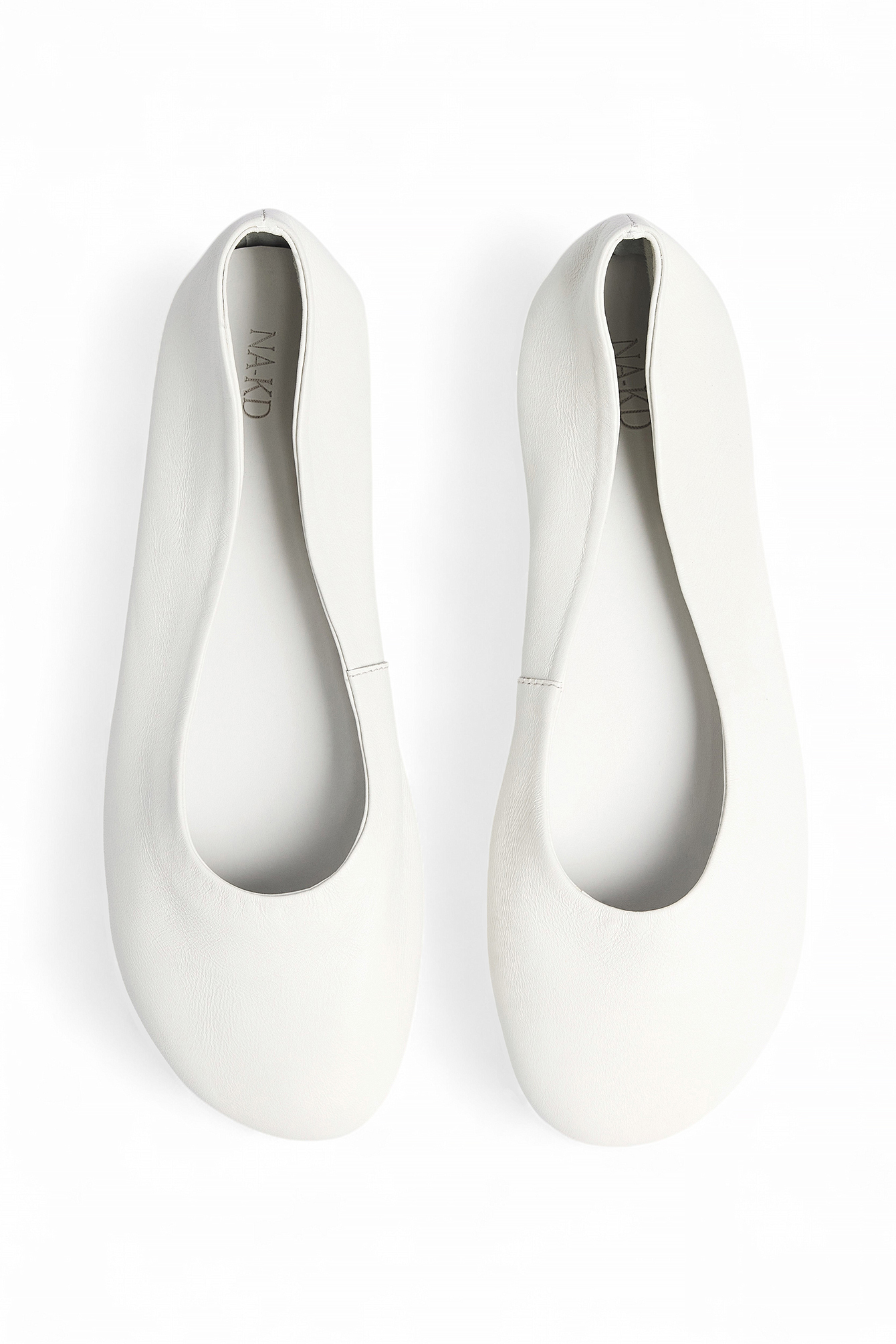 Offwhite Unlined Leather Ballerinas