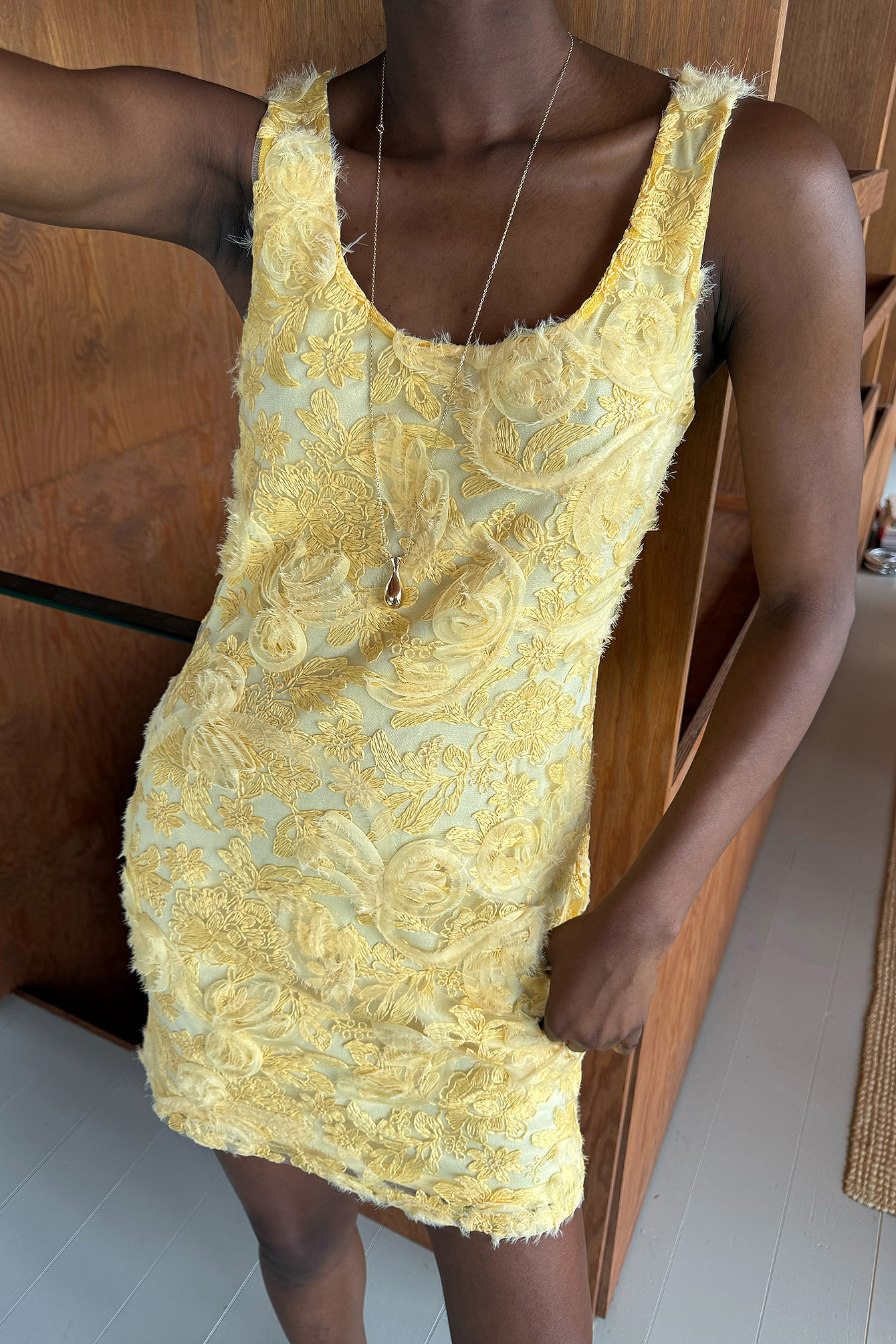 V-Neck Mini Dress Yellow | NA-KD