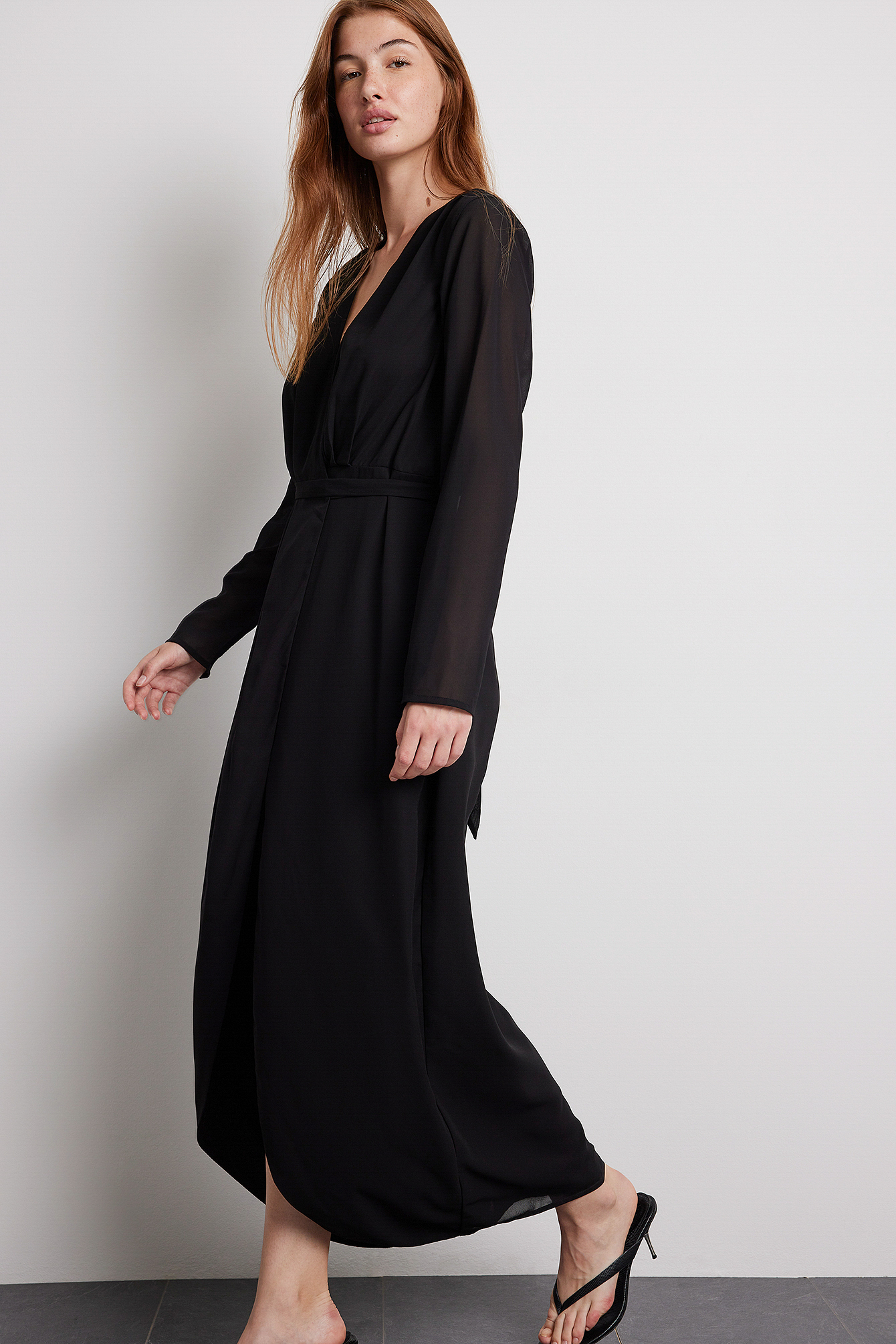 Maxiklänning Dam Öppen Rygg Lätt Polyester