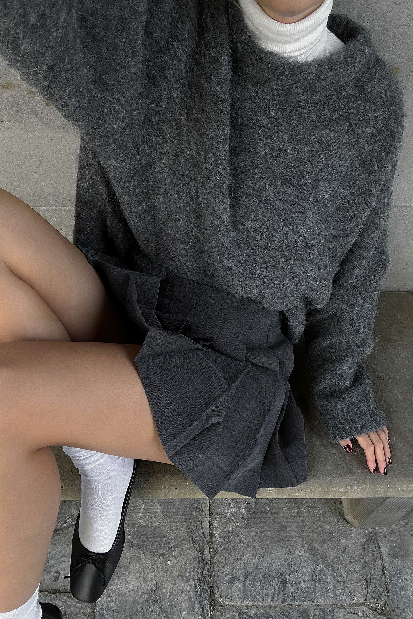 Pleated mini skirt