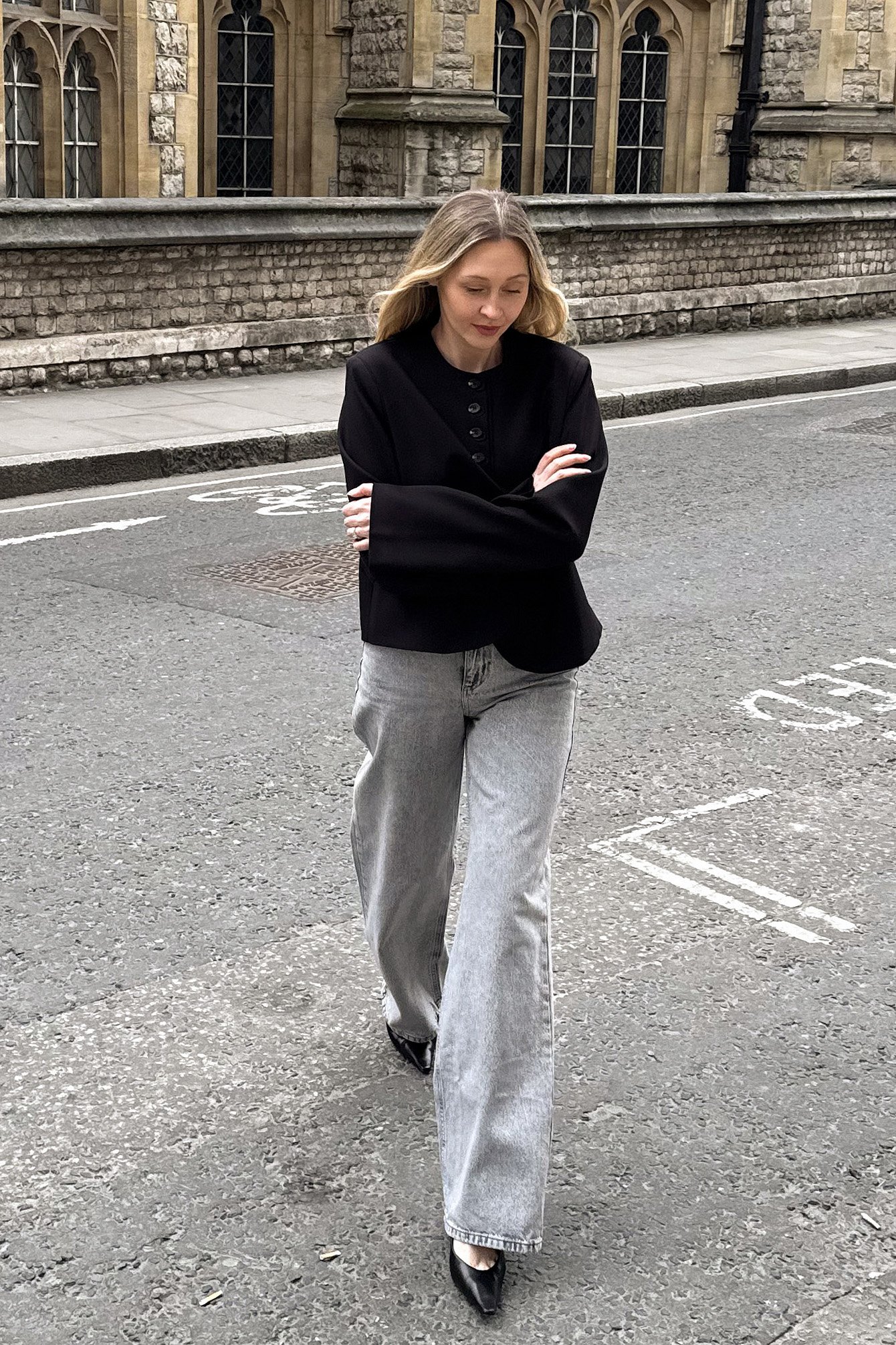 High Waisted Wide Leg Suit Pants Grey | NA-KD