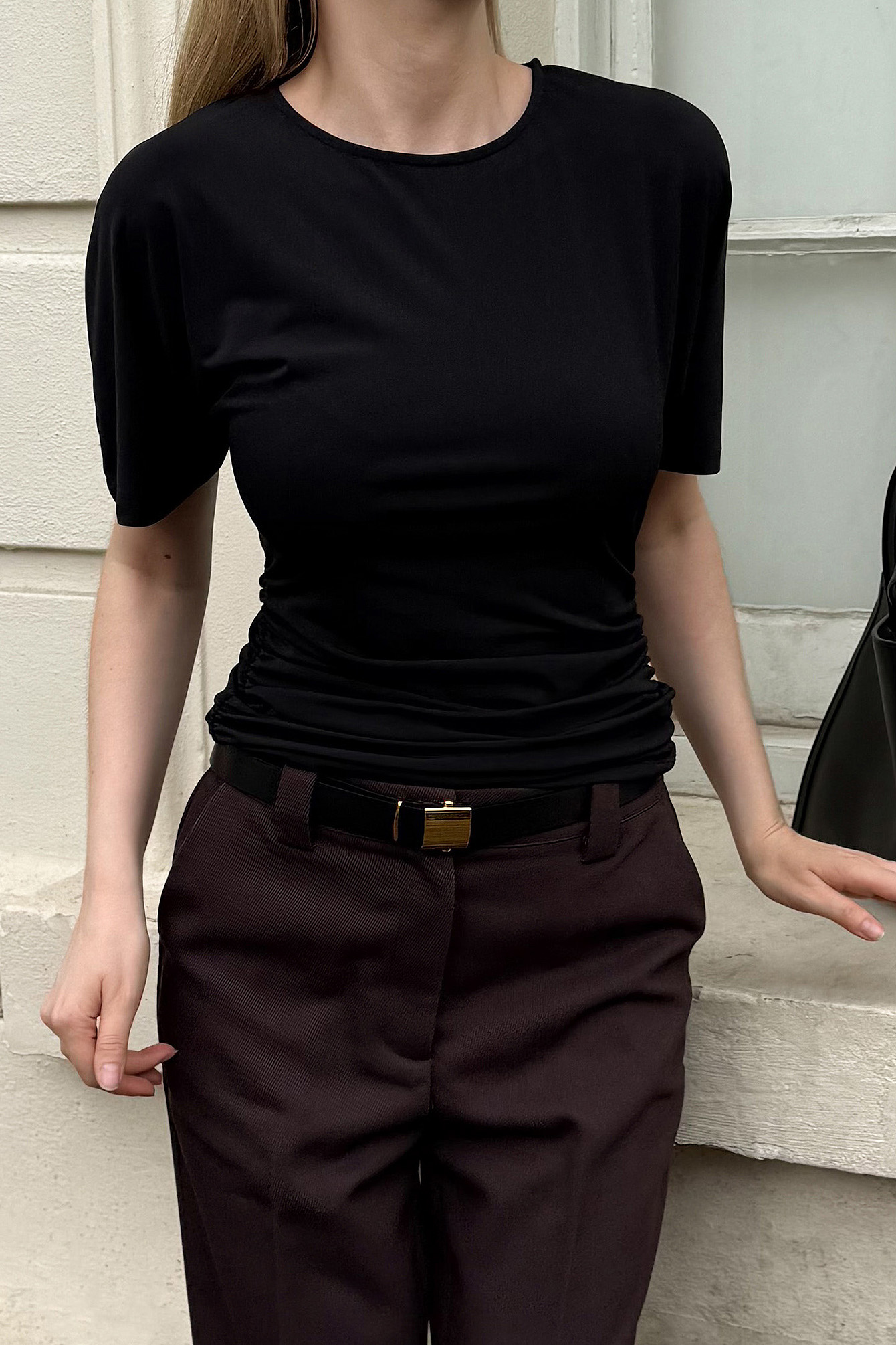 Boat Neck T-Shirt Brown | NA-KD