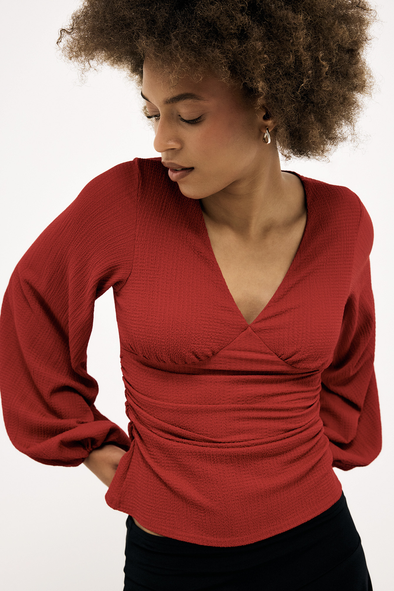 Blusa con mangas abullonadas - Blusas - Red - XS - NA-KD / NAKD