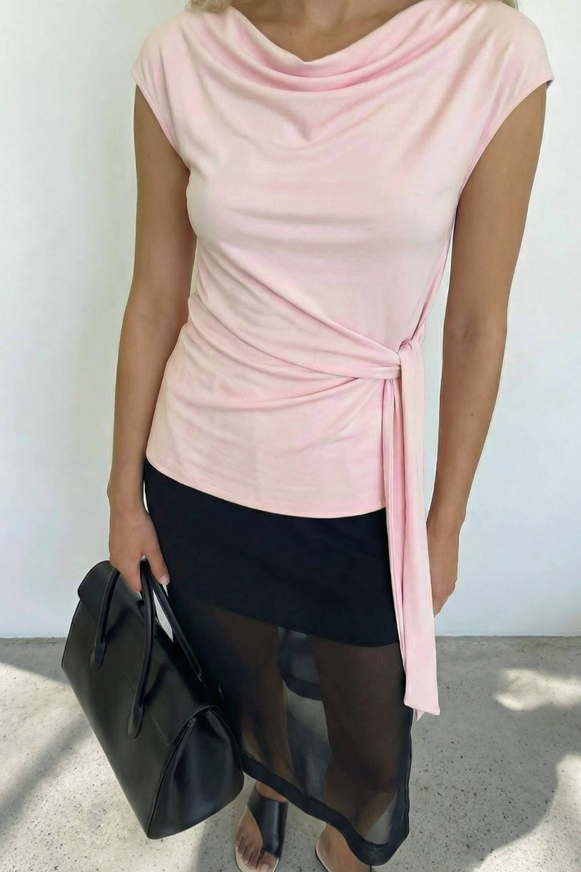 NA-KD Top met knoopdetail in de taille - Mouwloze Tops - Roze - XS - NA-KD / NAKD
