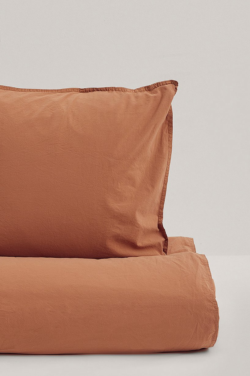 Light Rust Washed Organic Cotton Pillowcase