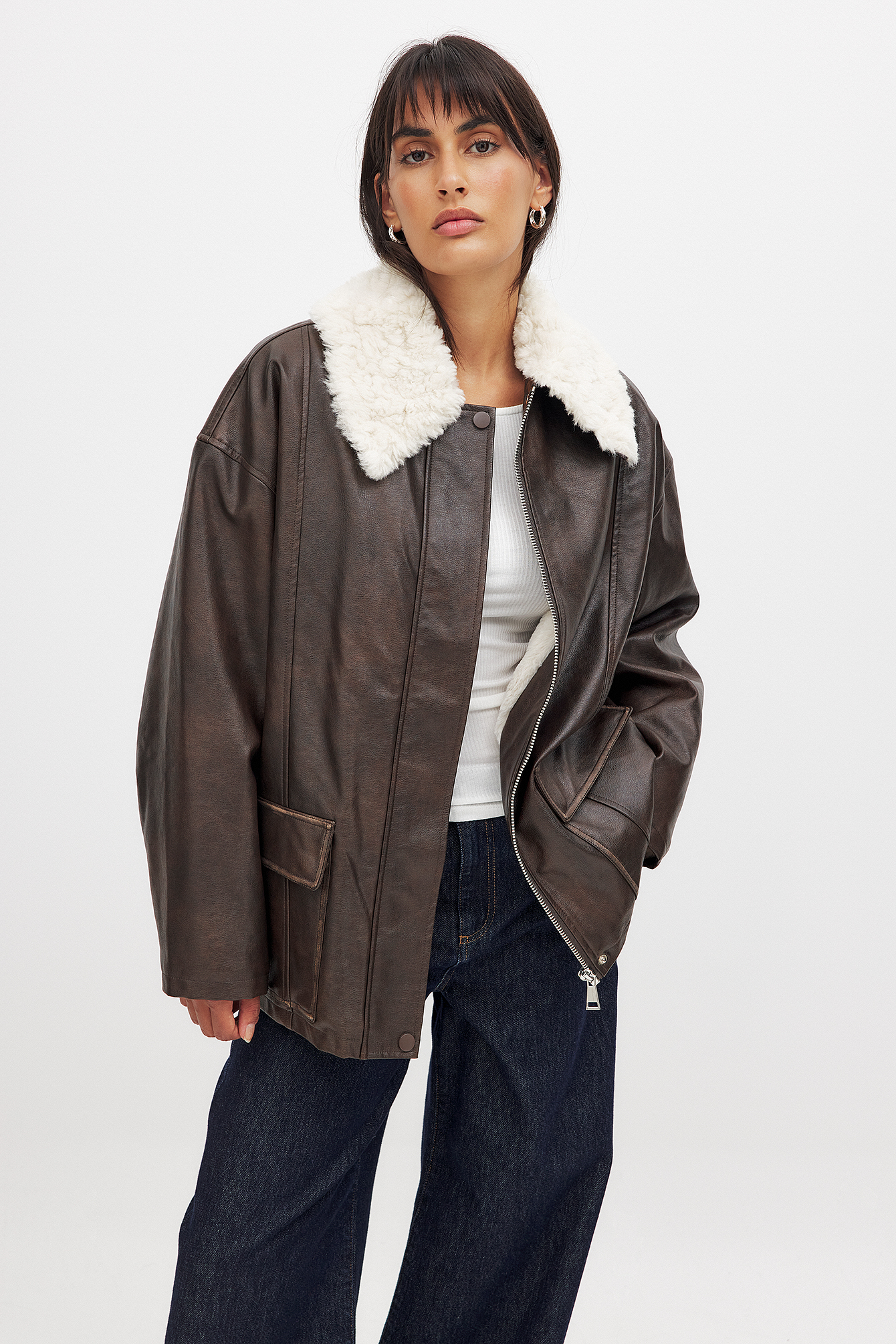 Washed PU Leather Jacket
