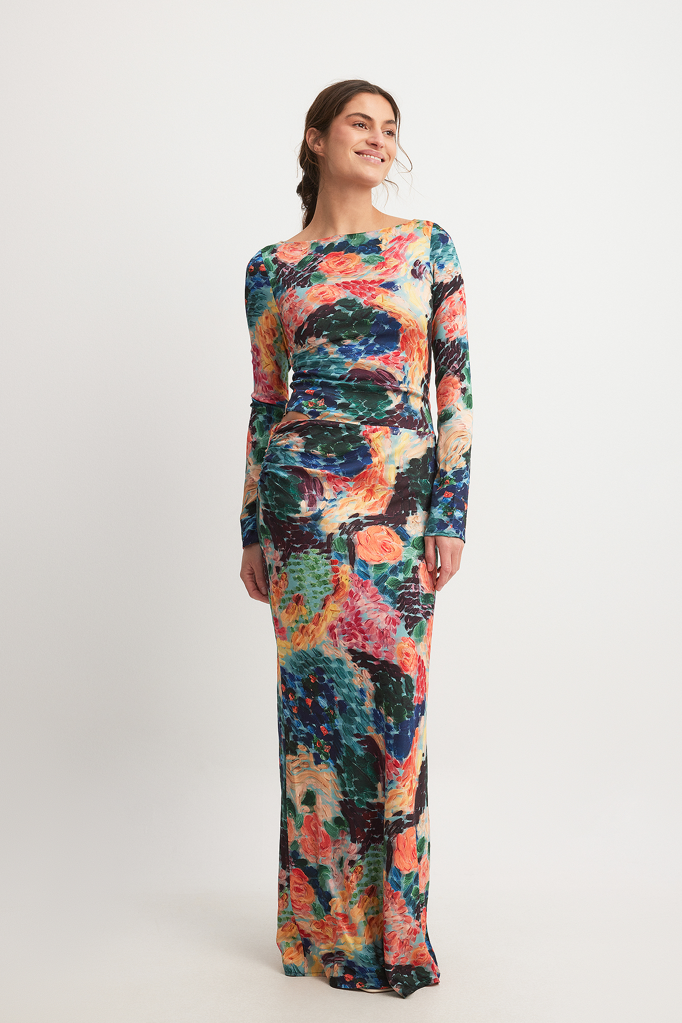 Water Lily Print Viscose Dress Multicolor | NA-KD Water Lily Print Viscose Dress Multicolor | NA-KD