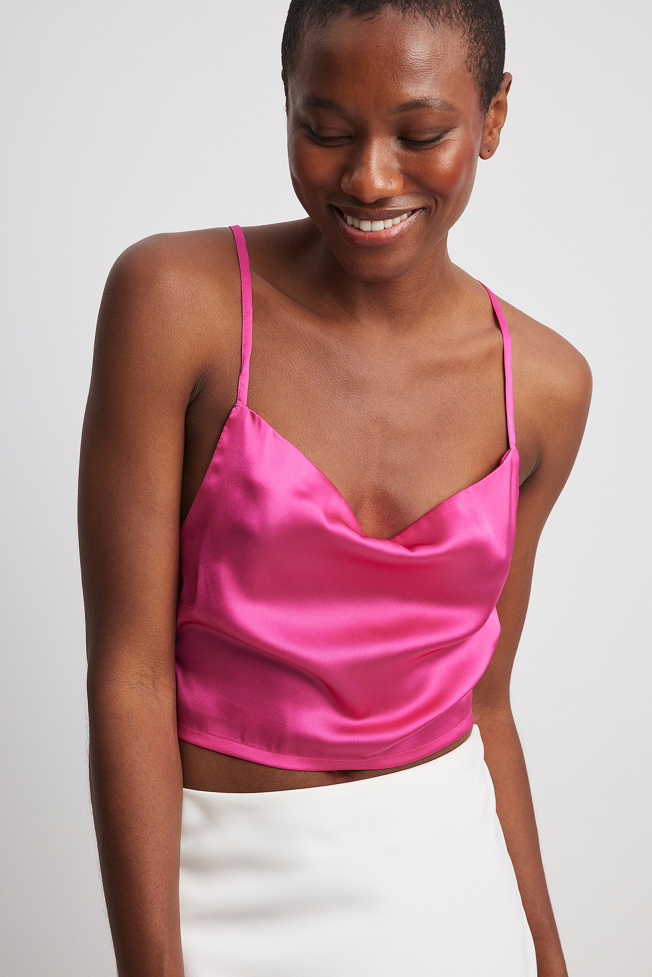 Satin waterfall singlet