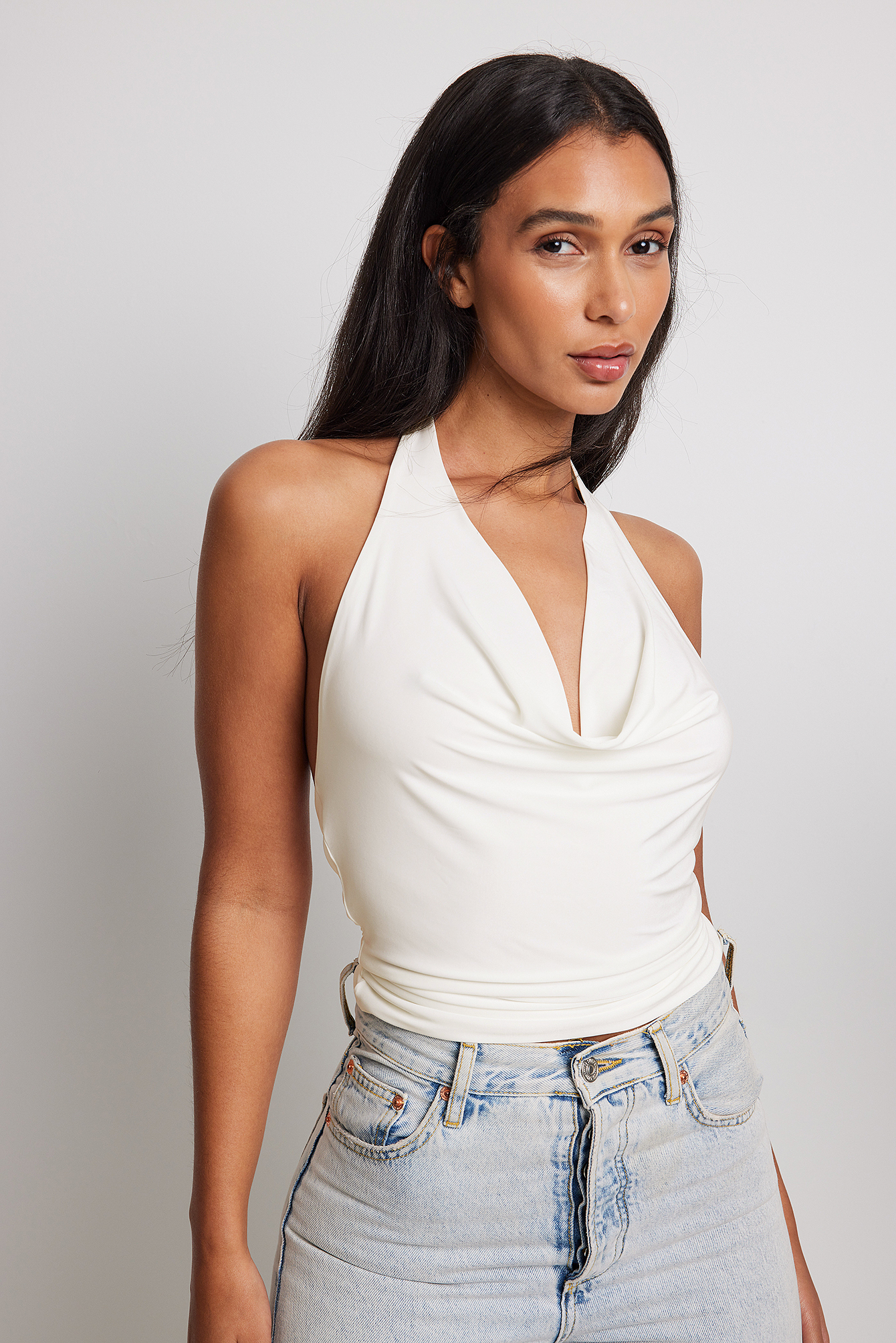 NA-KD Party Waterfall Top - Offwhite