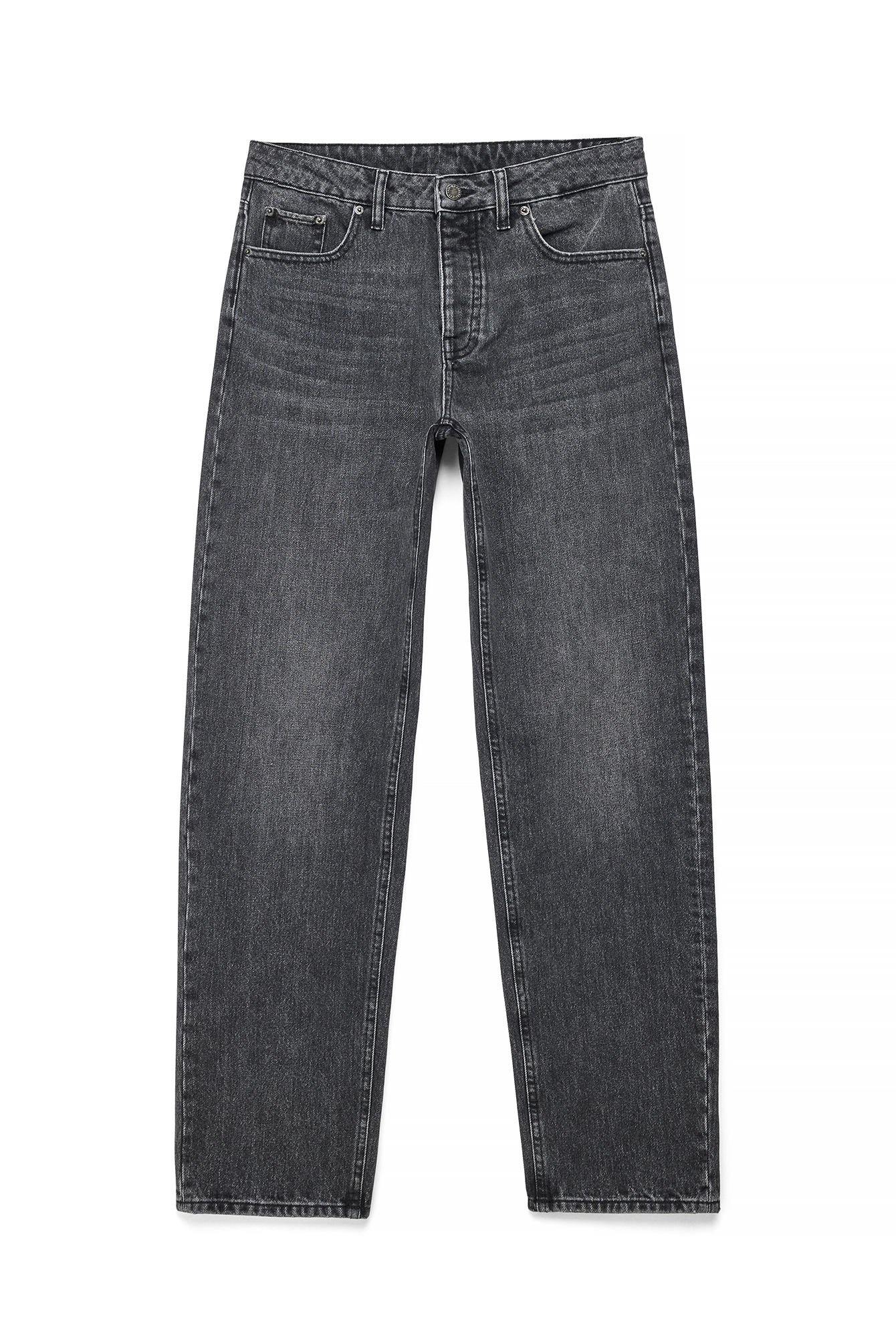 Grey Way Mid Waist Straight Jeans