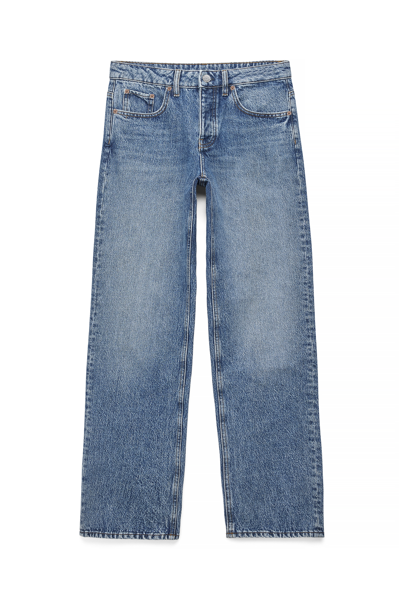 Light Blue Way Mid Waist Straight Jeans