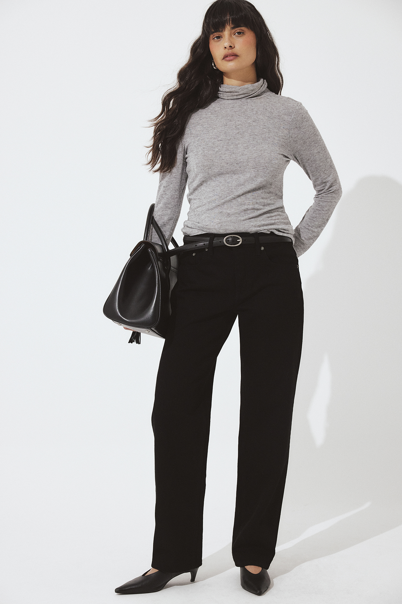 Way Mid Waist Straight Jeans - Mid-waist Jeans - Black - EU 34 - NA-KD / NAKD