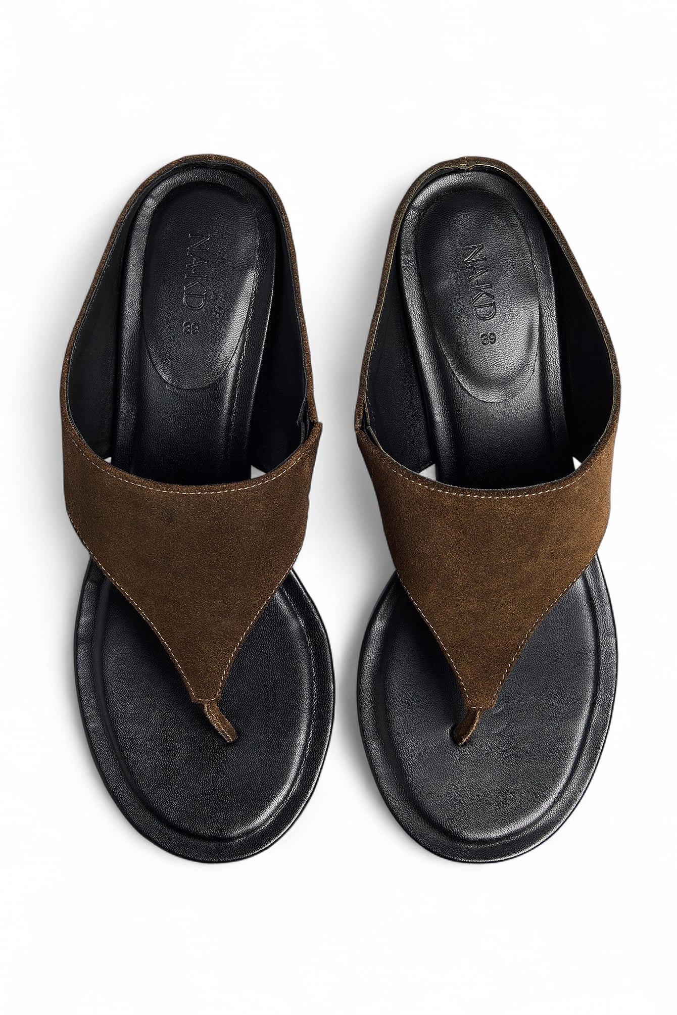 Brown Wide Strap Leather Heels