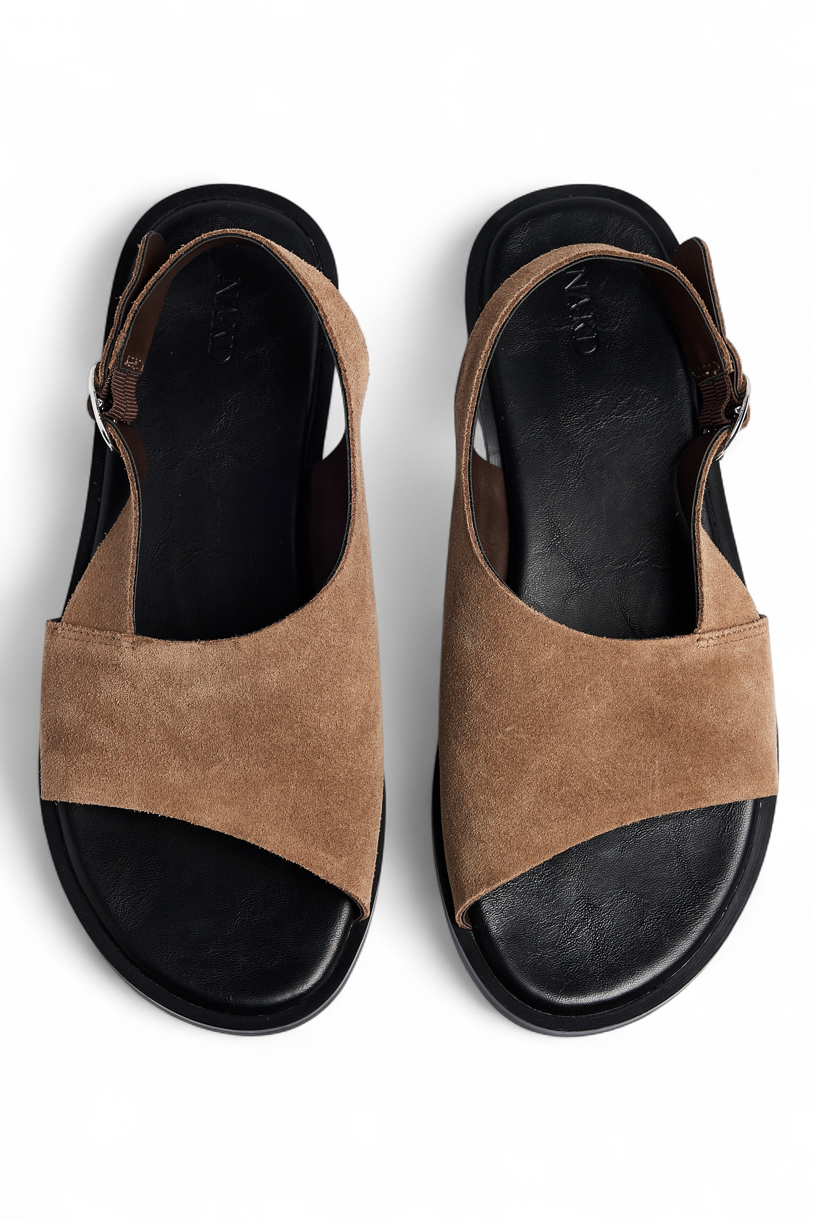 Premium Selection Wide Strap Suede Slingback Flats - Camel