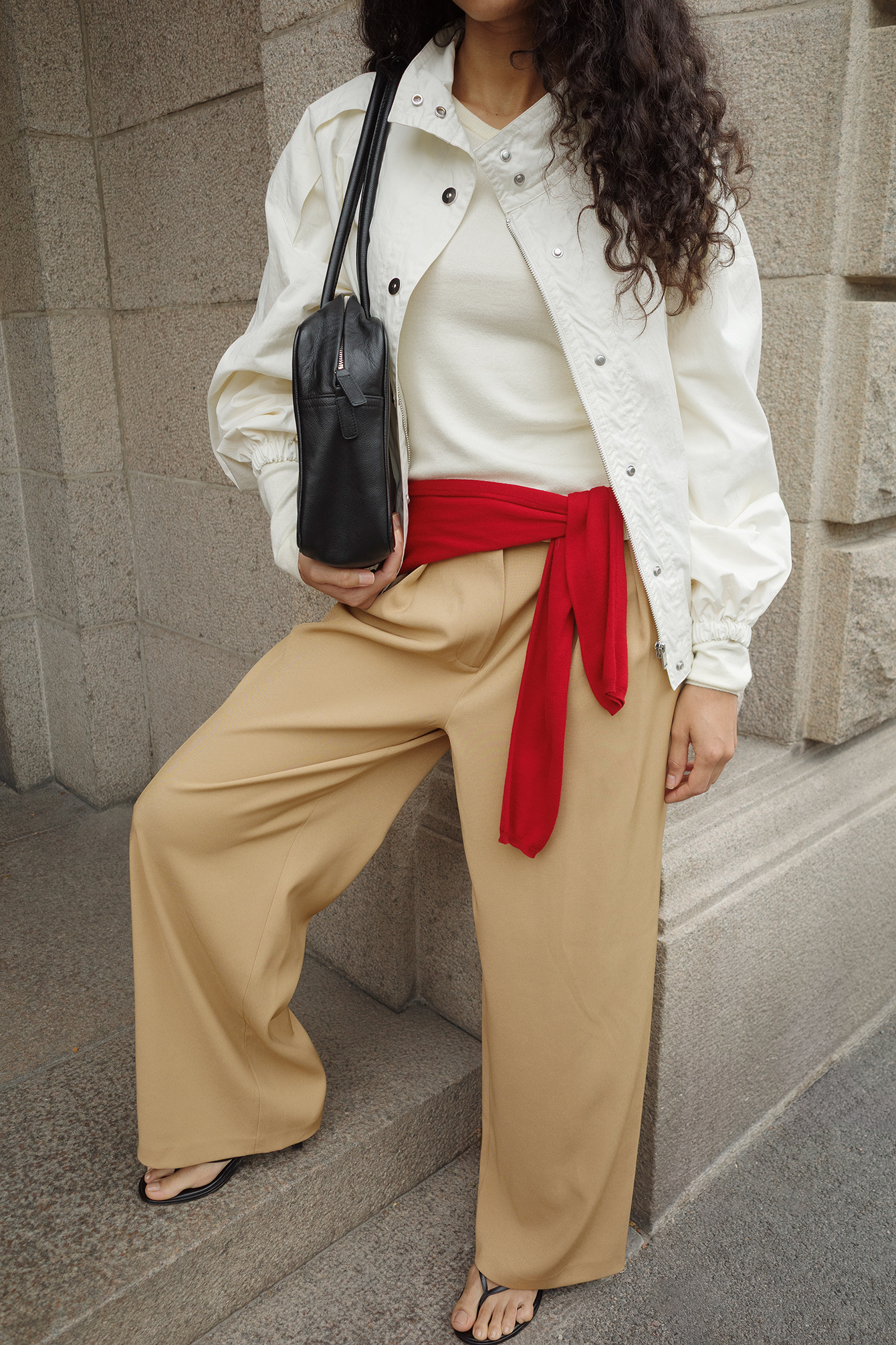 Belted High Waist Trousers Brown | NA-KD