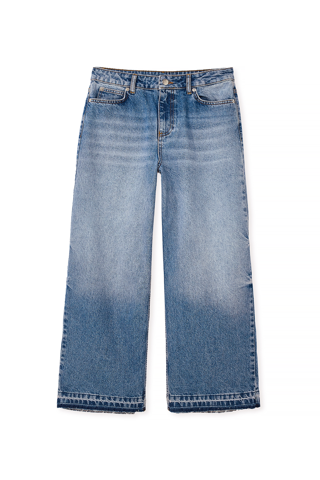 Low Waist Wide Leg Jeans Blue | NA-KD