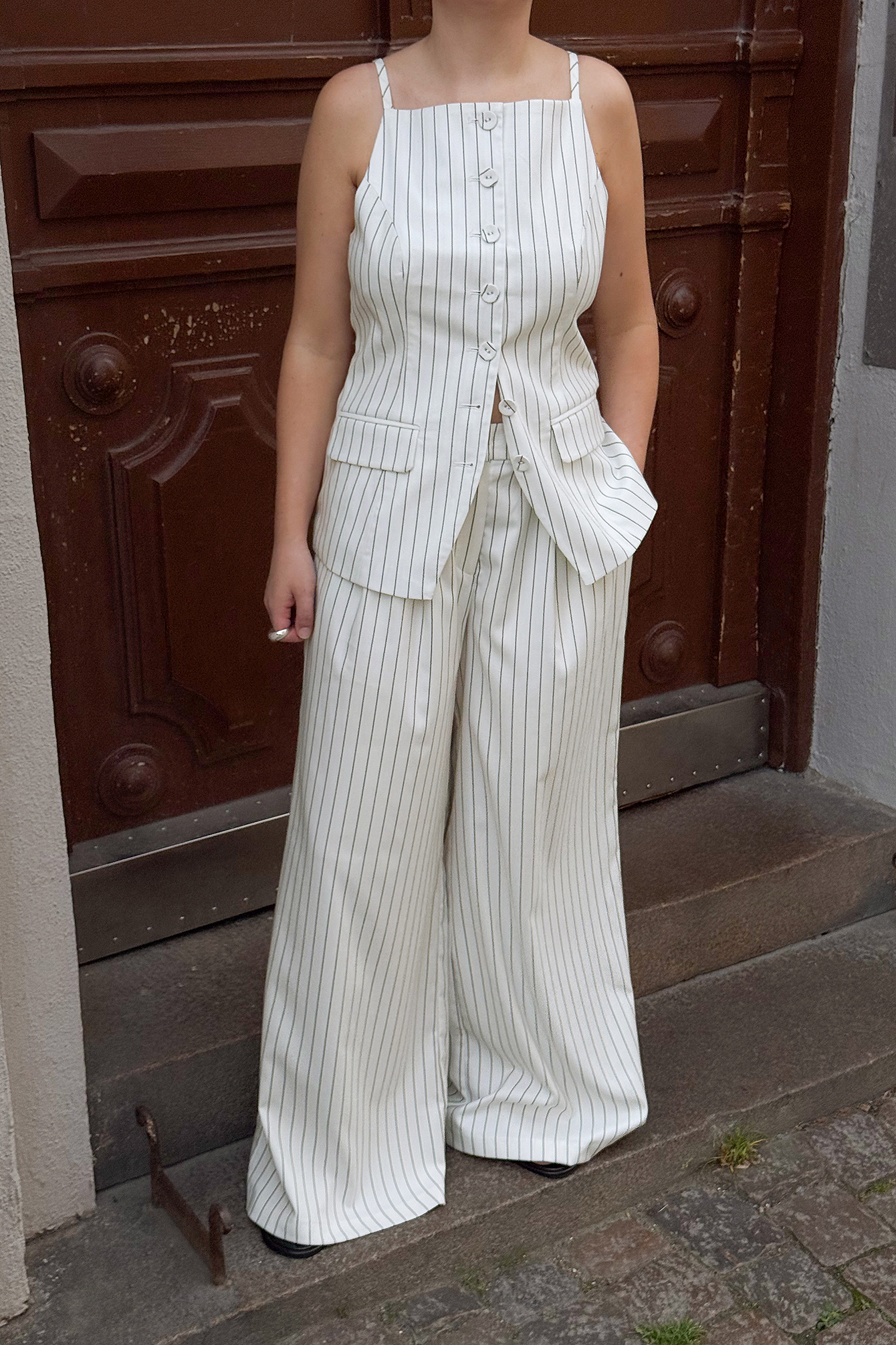 High Waist Striped Pants