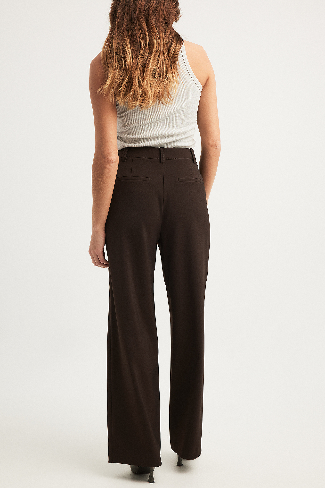 Womens Brown High Waisted Trousers | NA-KD Womens Brown High Waisted Trousers | NA-KD