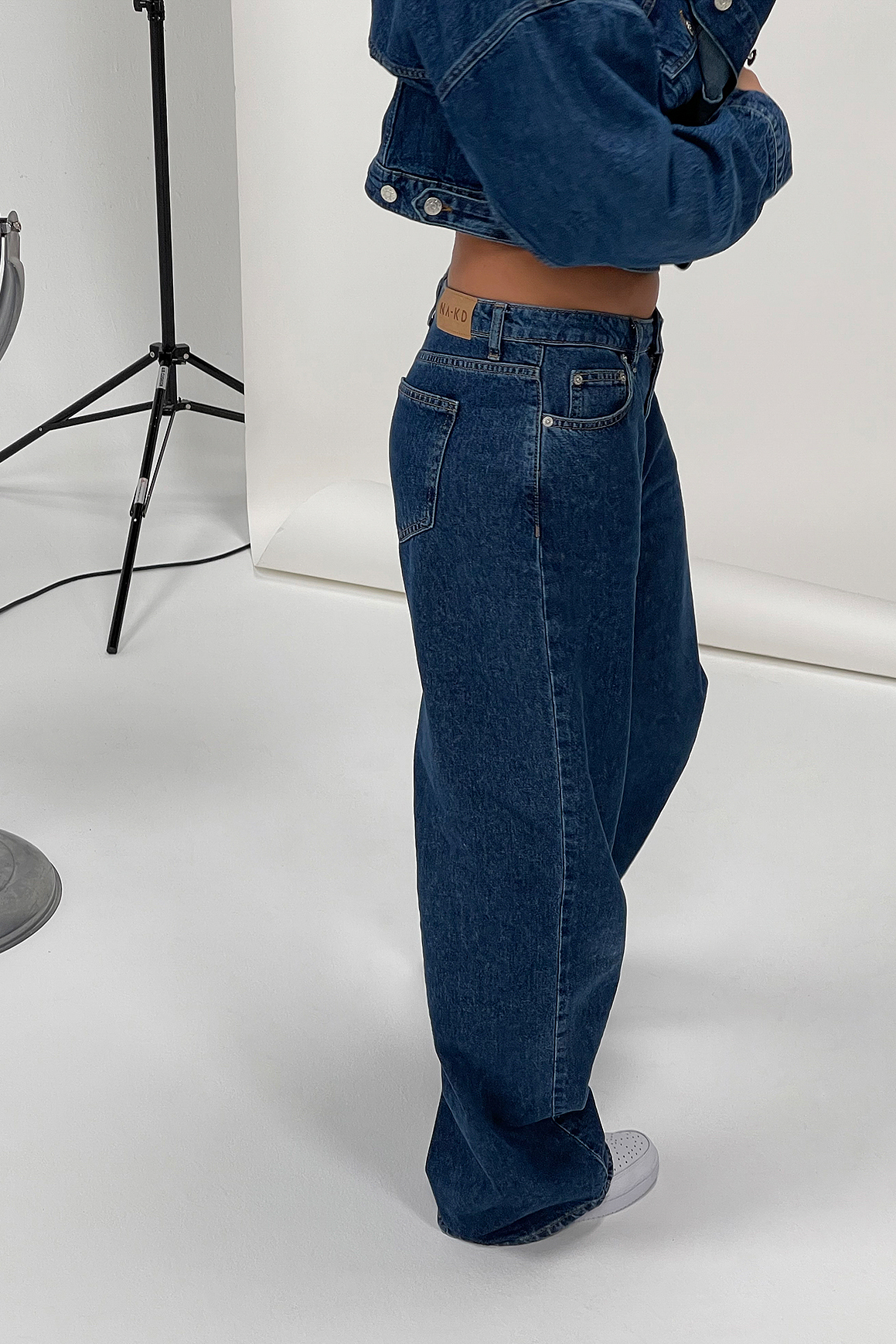 Organic Wide Leg Mid Waist Jeans Blue 