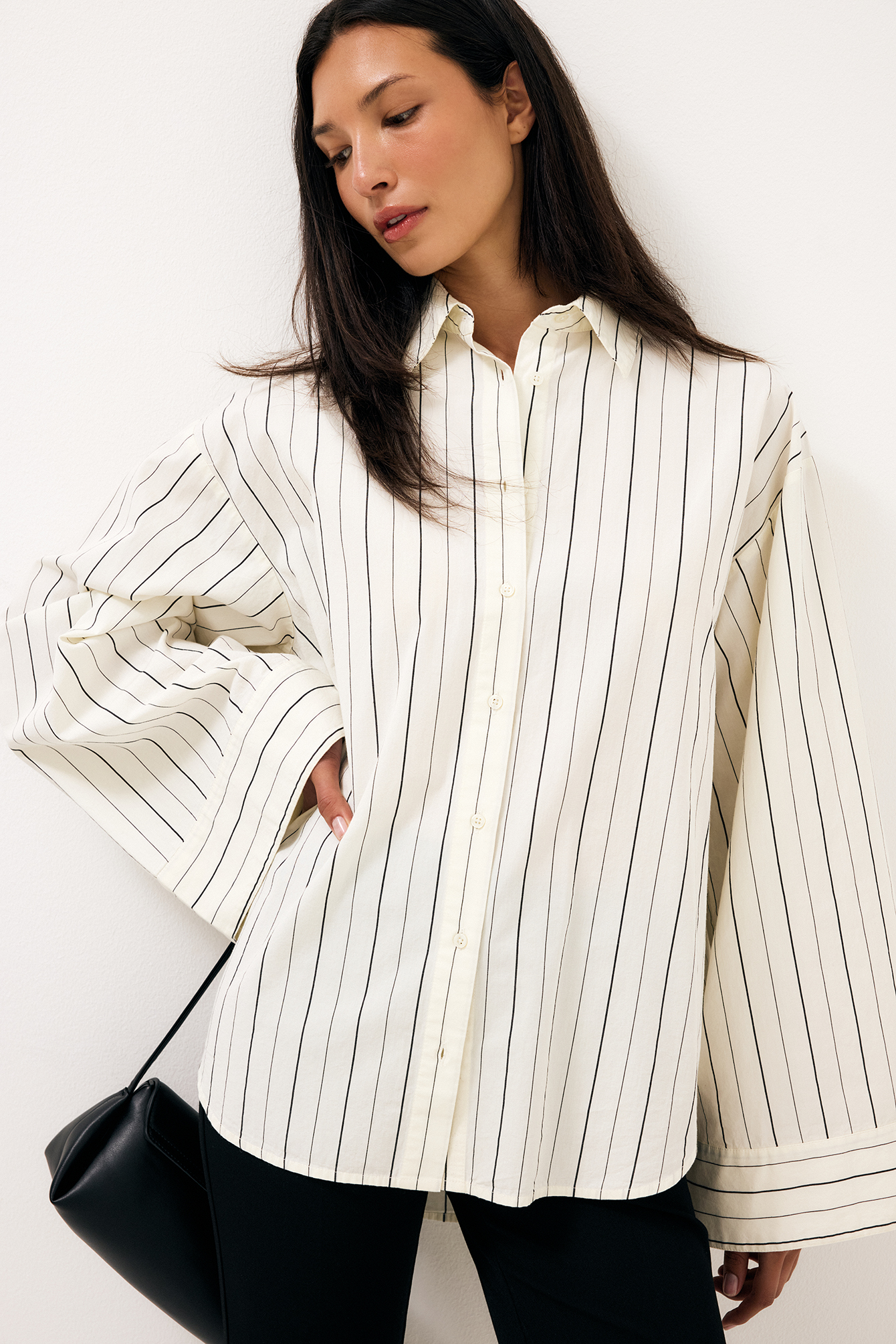 Wide Sleeve Cotton Shirt - Camisas - Stripe - S - NA-KD / NAKD