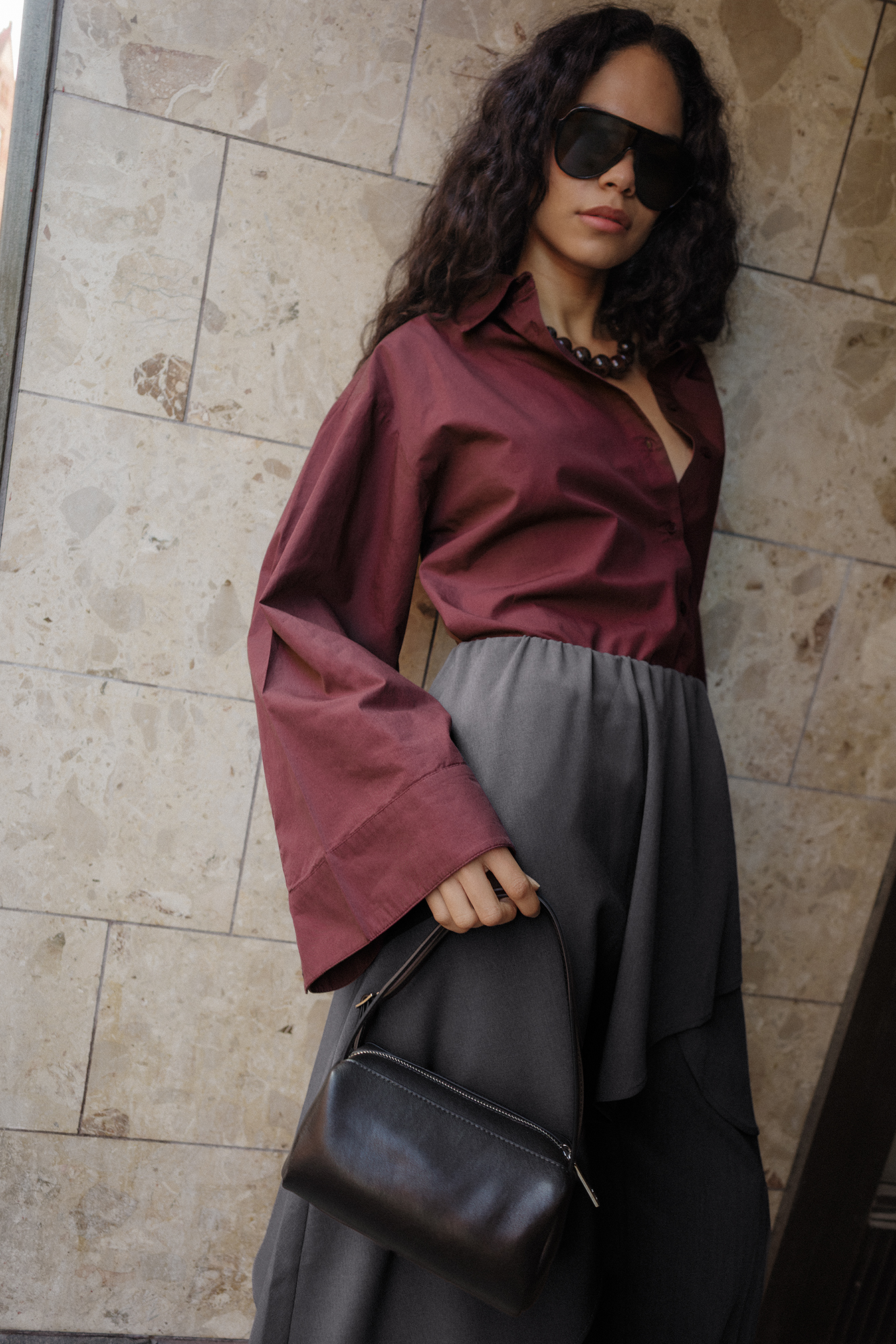 Wide Sleeve Cotton Shirt - Camisas - Purple - XL - NA-KD / NAKD