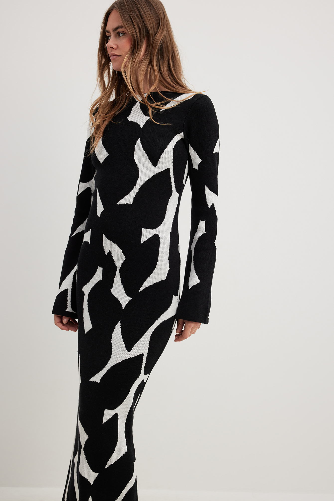 maxi strickkleid schwarz