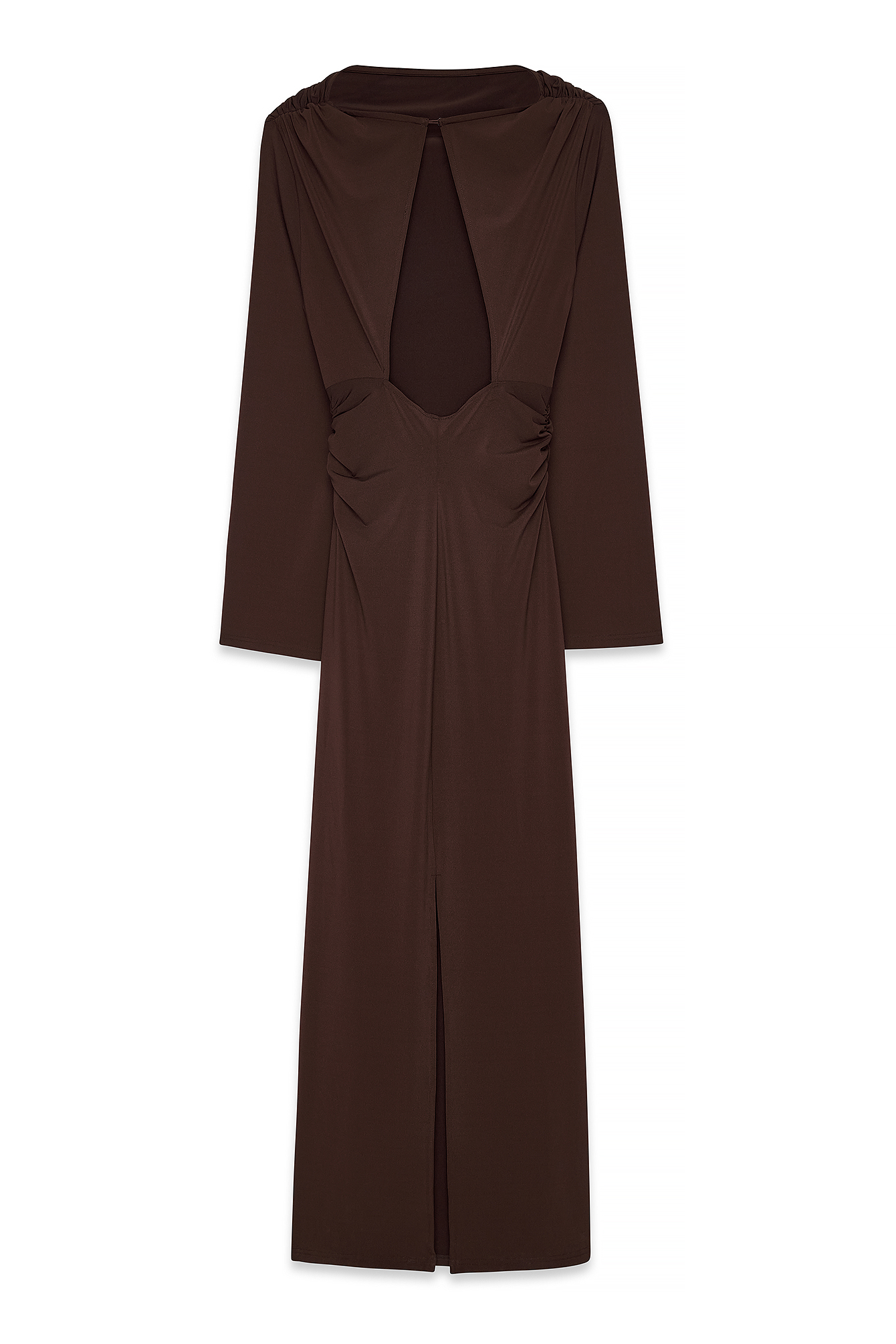 Soft Line Draped Maxi Dress Brown | NA-KD Soft Line Draped Maxi Dress Brown | NA-KD