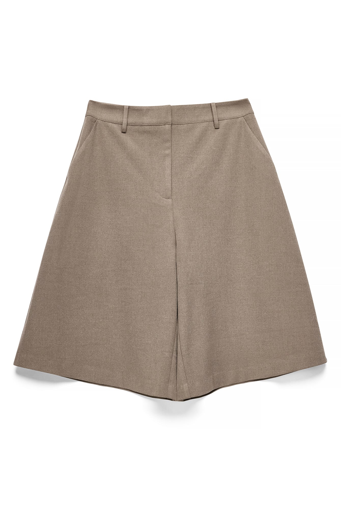 Taupe Wide Soft Long Shorts