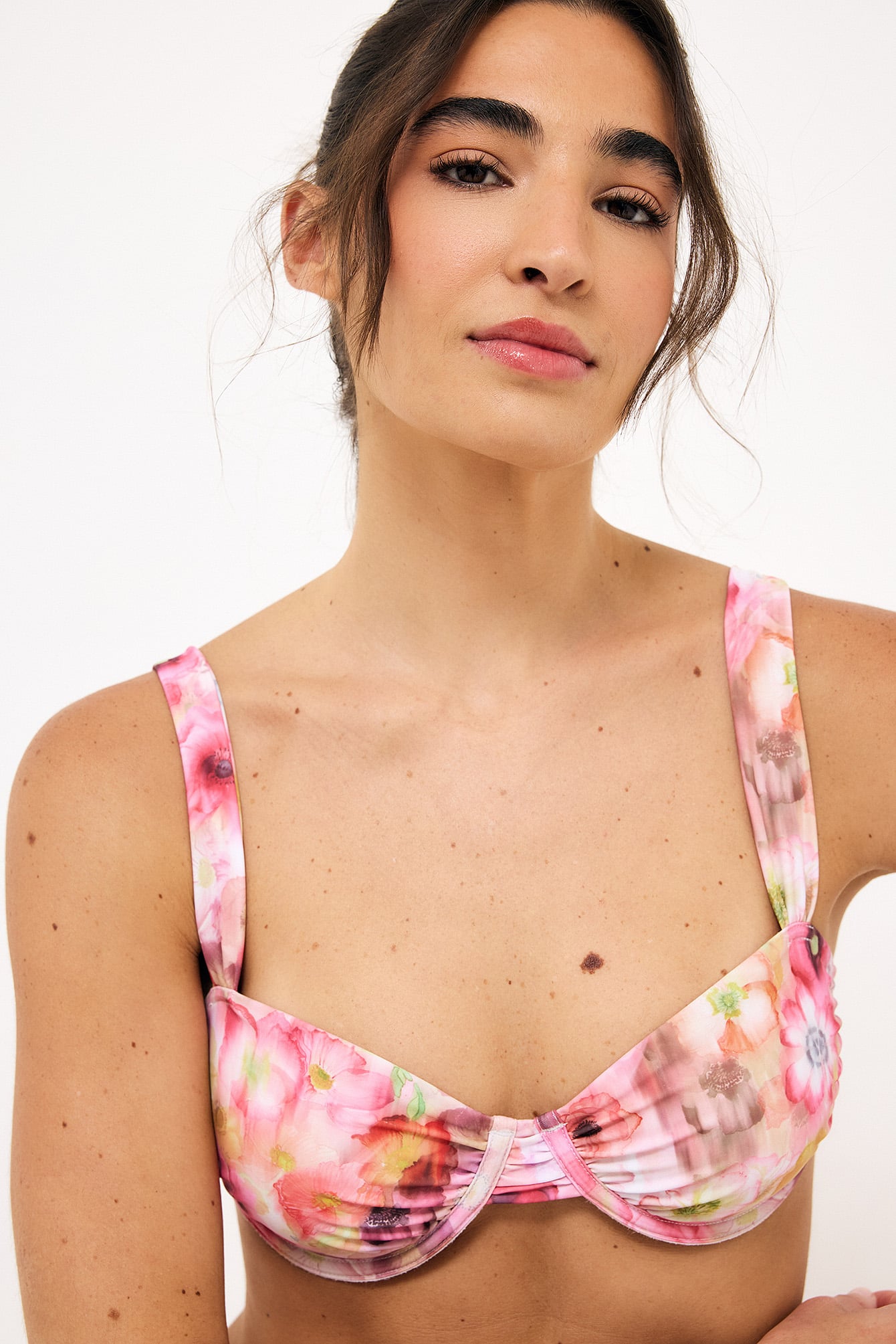 Sujetaor de bikini drapeado con tirantes anchos - Bikinis - Flower - EU 75B - NA-KD / NAKD