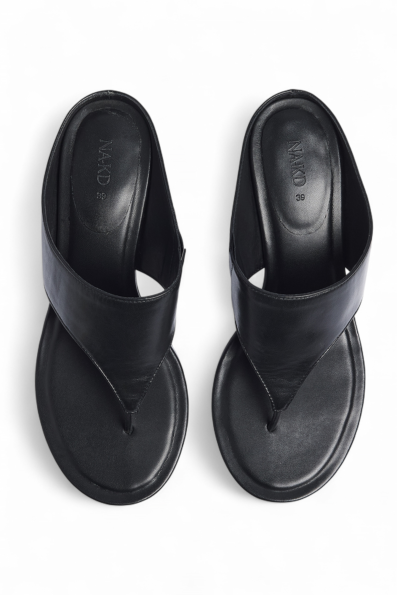 Premium Selection Wide Strap Leather Heels - Leather Shoes - Black - EU 37 - NA-KD / NAKD