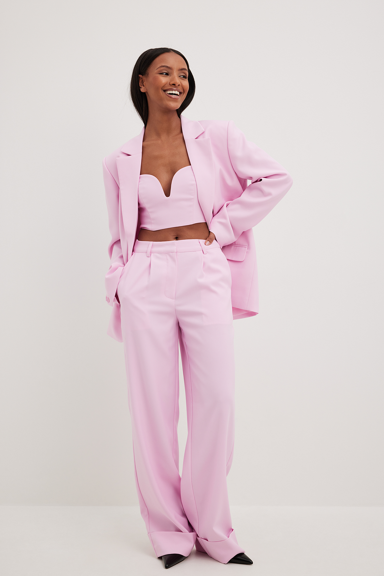 Wide Suit Trousers Pink