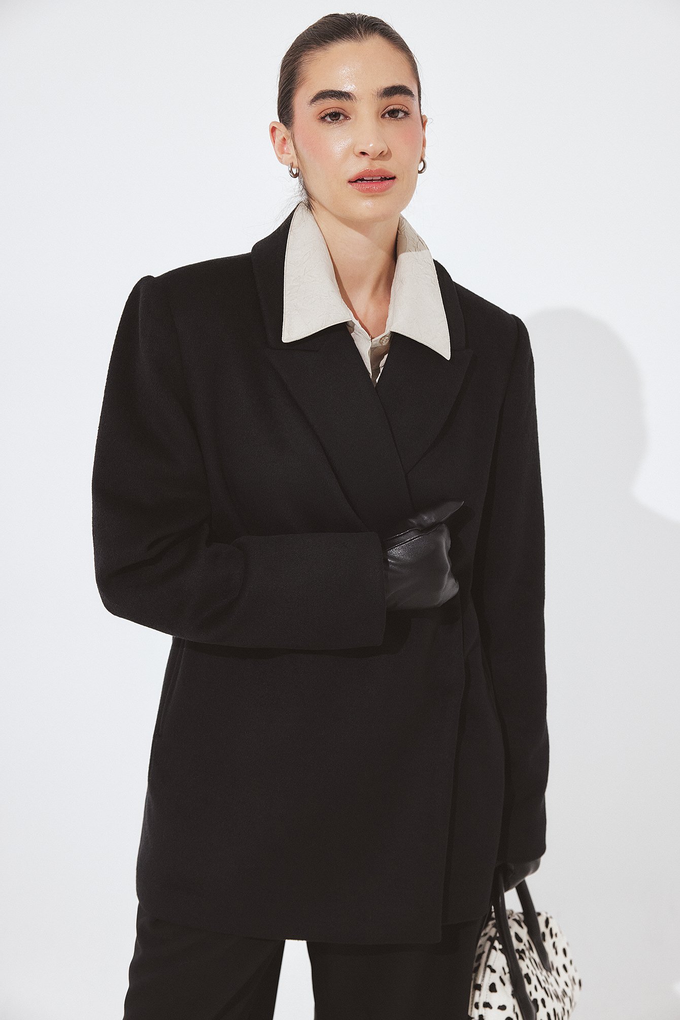 NA-KD Wool Blend Blazer Short Coat - Coats - Black - EU 40 - NA-KD / NAKD