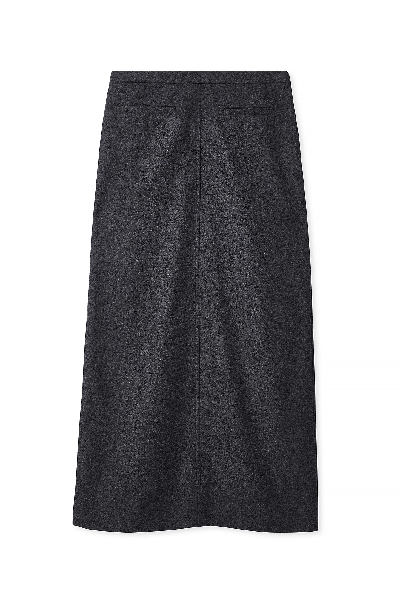 Grey Wool Blend Maxi Skirt