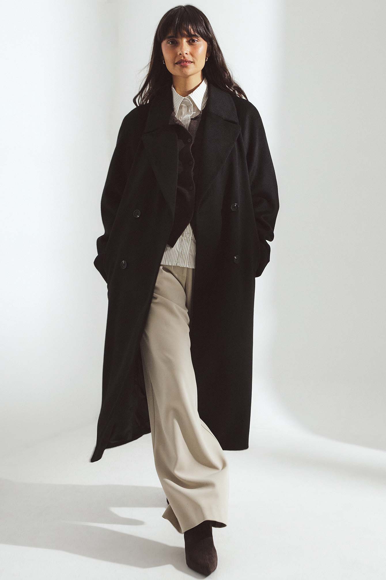 Short Scarf Detailed Coat Brown | NA-KD
