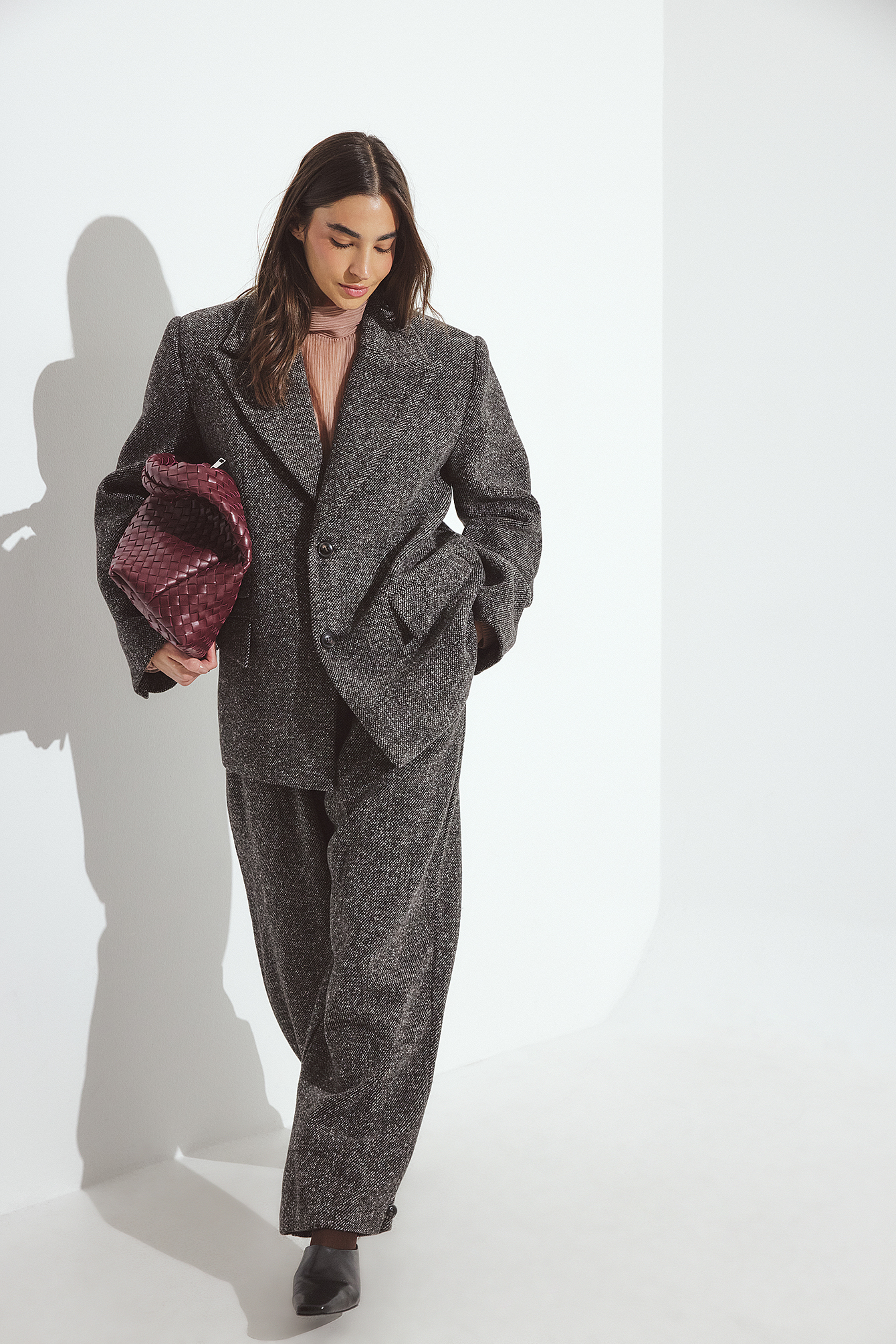 Wool Blend Pants Grey | NA-KD