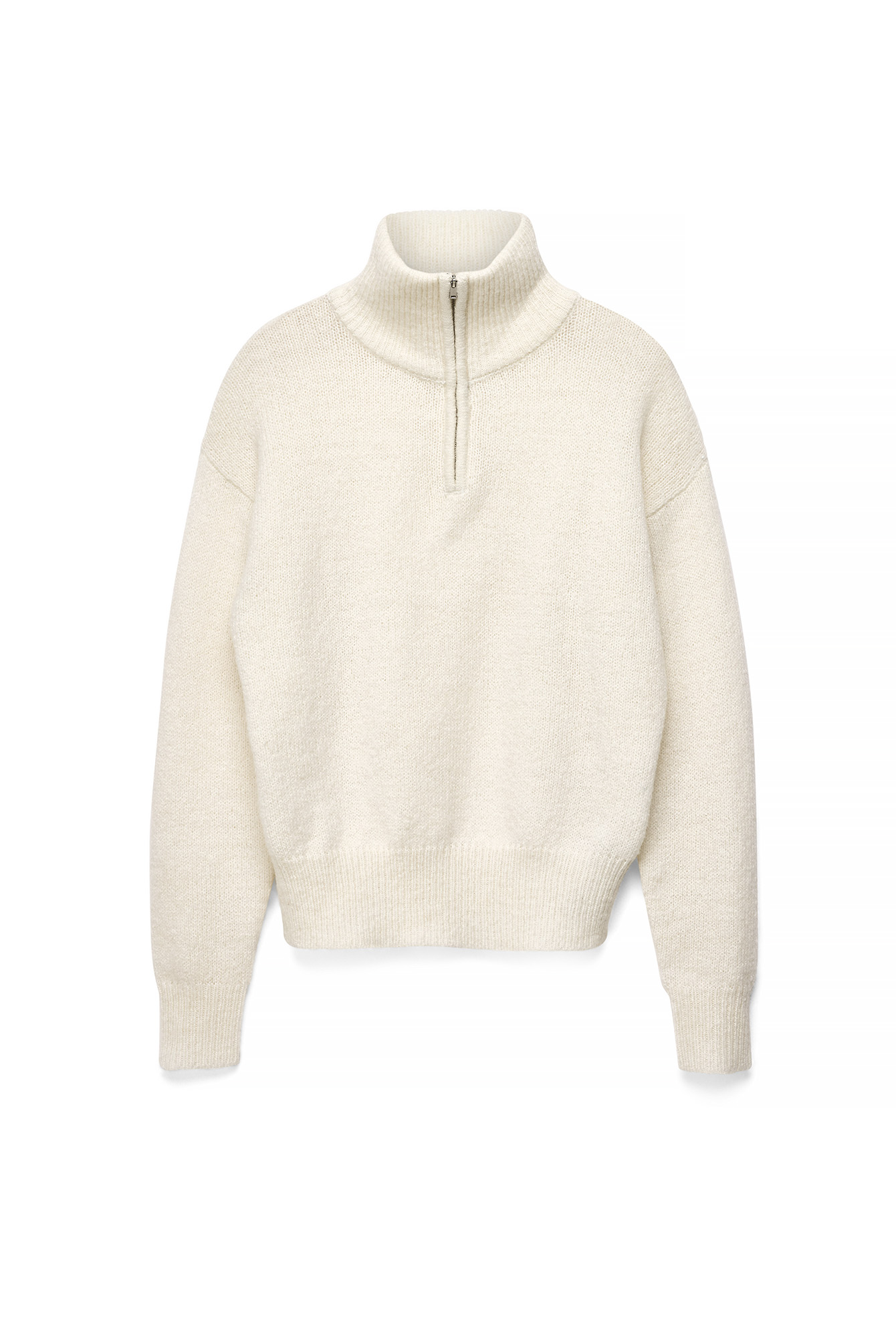 Offwhite Tröja med dragkedja i ullblandning