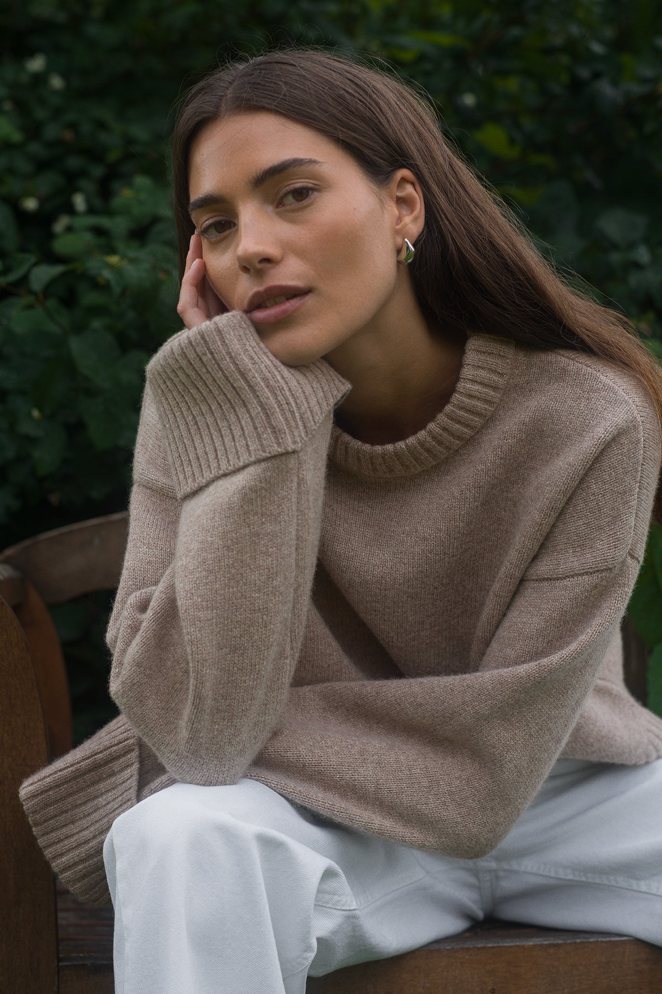 Wool Folded-Sleeve Sweater