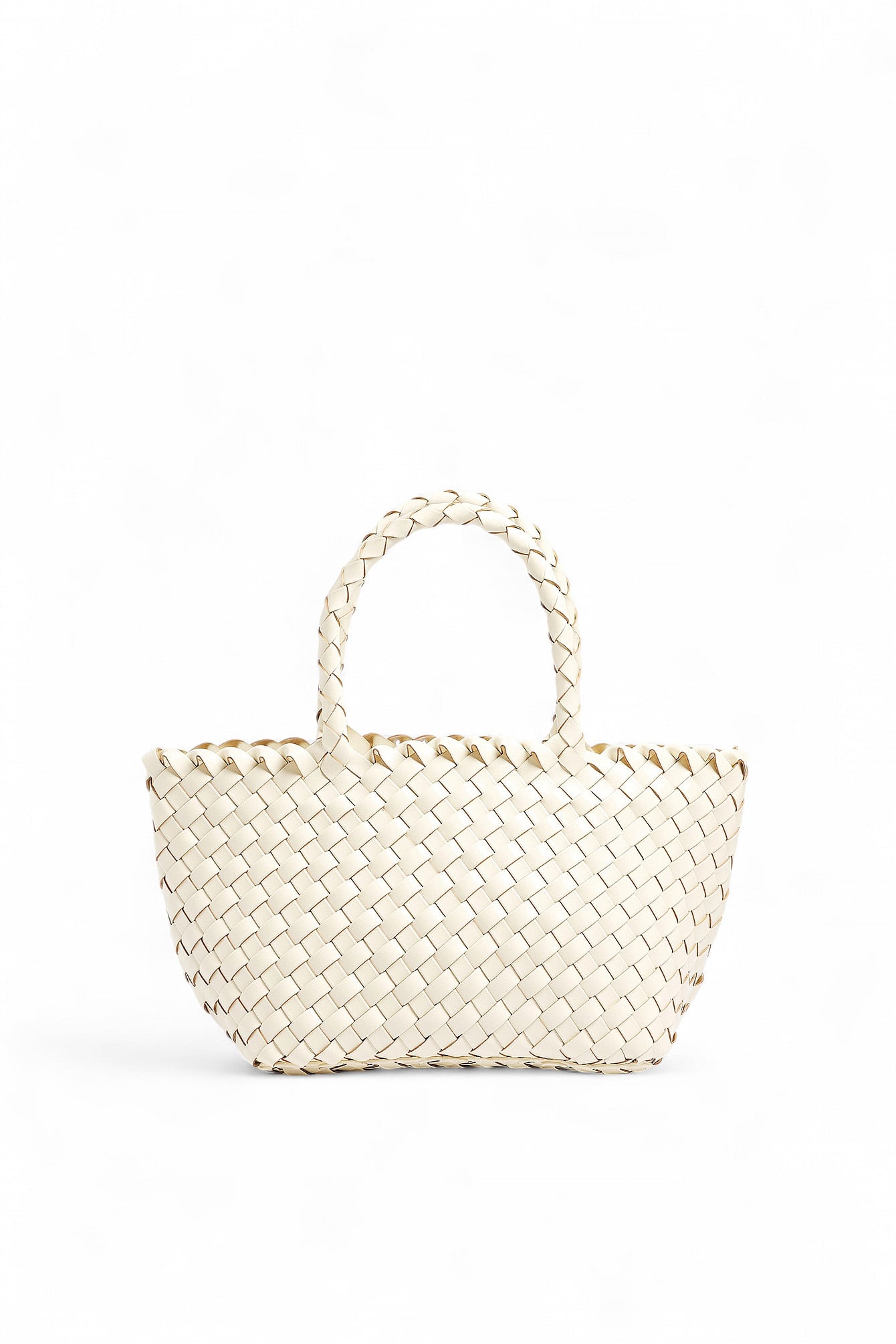 Woven Leather Handbag Offwhite | NA-KD