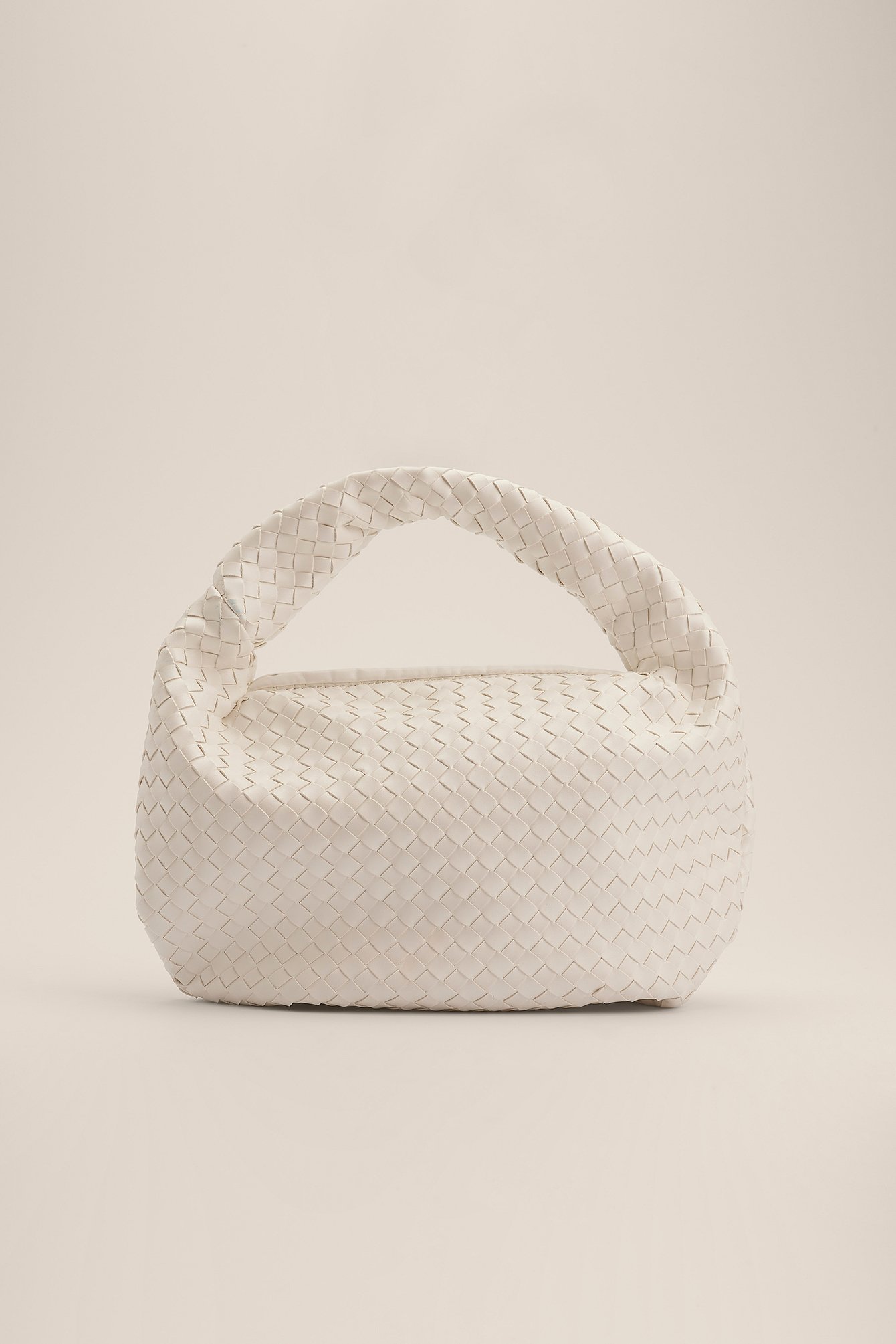 White Woven Rounded Bag