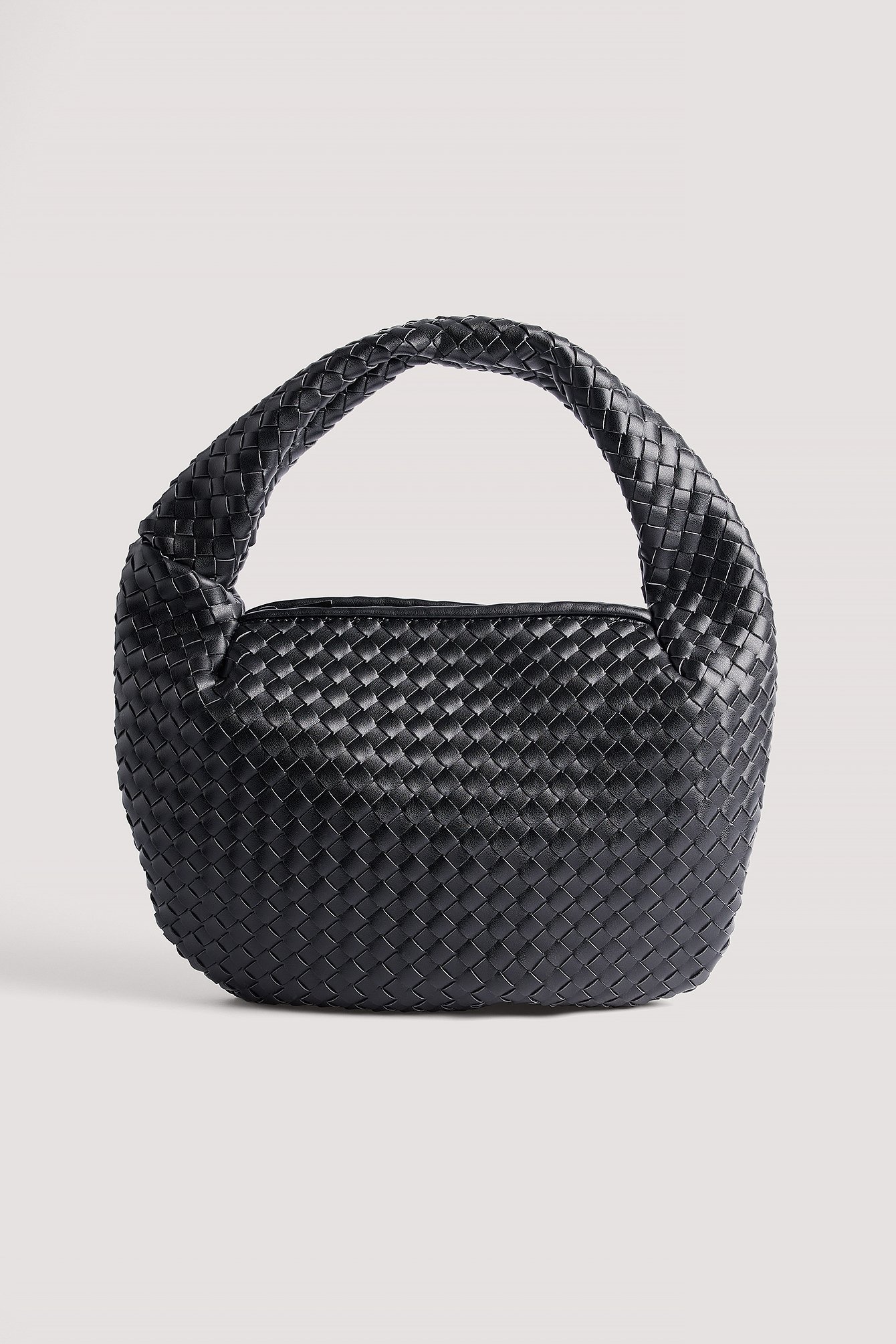  Mai Woven Bag Strap - Black & White with Black Leather